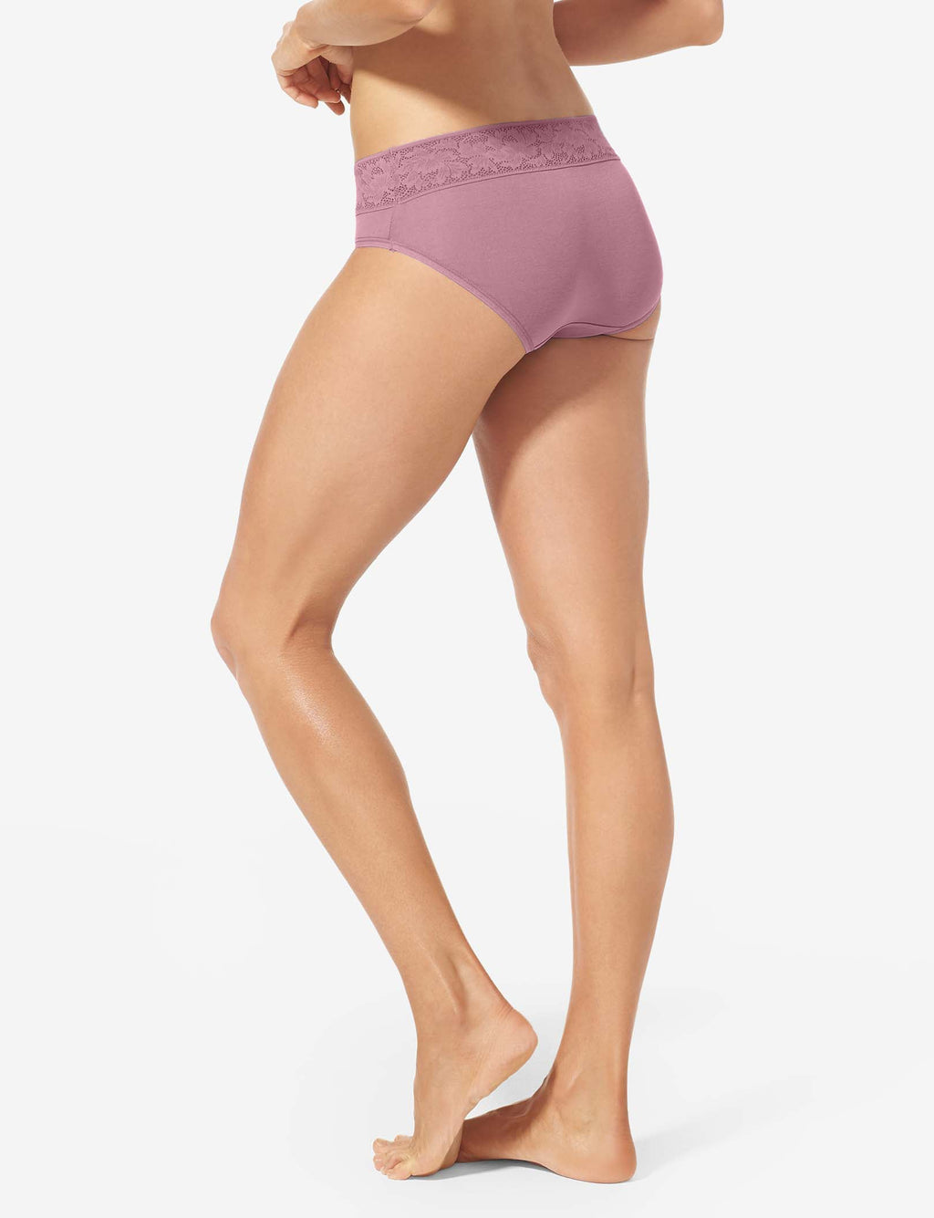 Women's Second Skin Brief, Lace Waist::Foxglove Lace