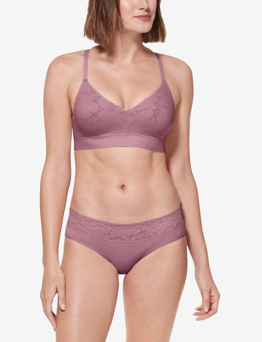 Second Skin Comfort Lace Bralette::Foxglove Lace