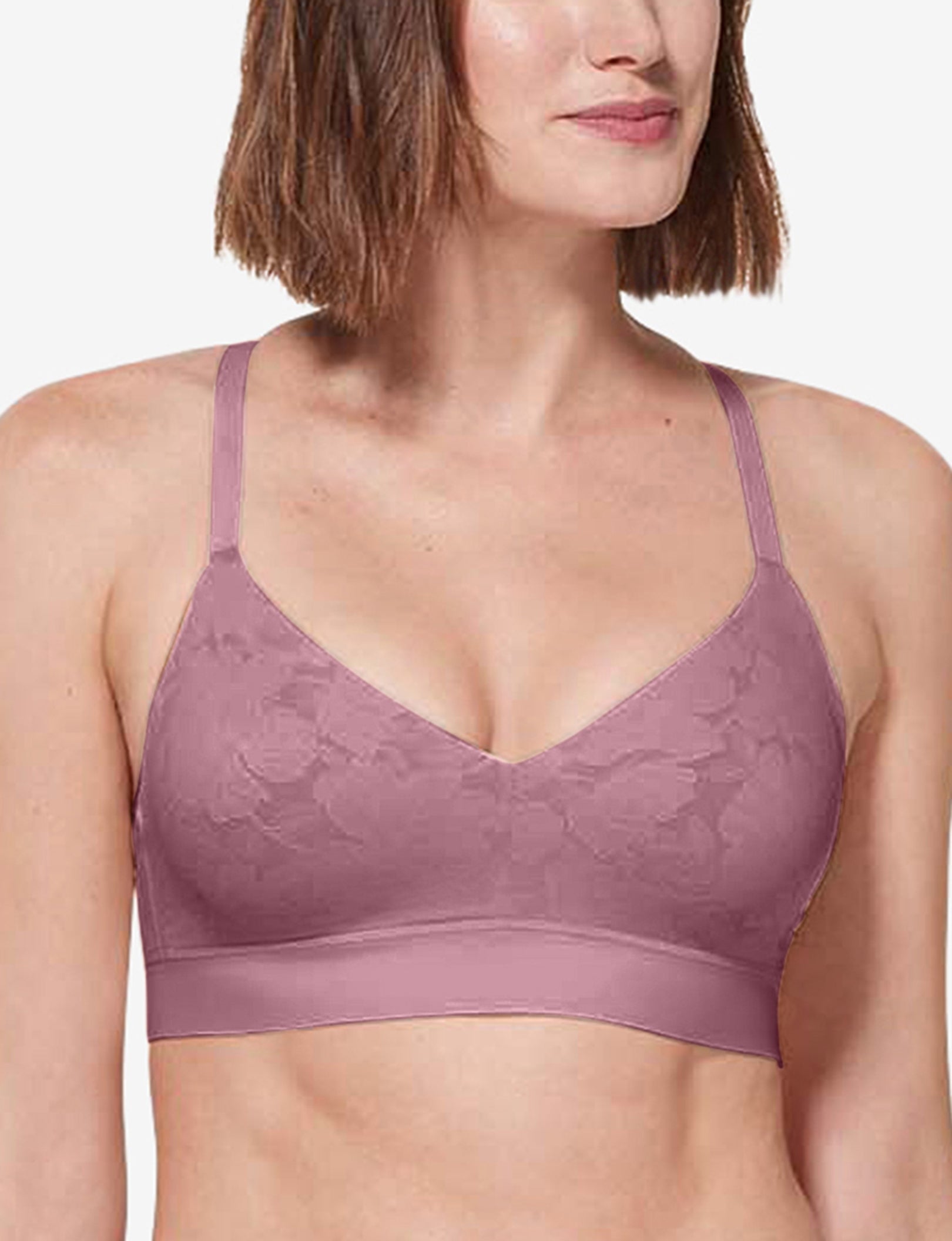 Second Skin Comfort Lace Bralette::Foxglove Lace