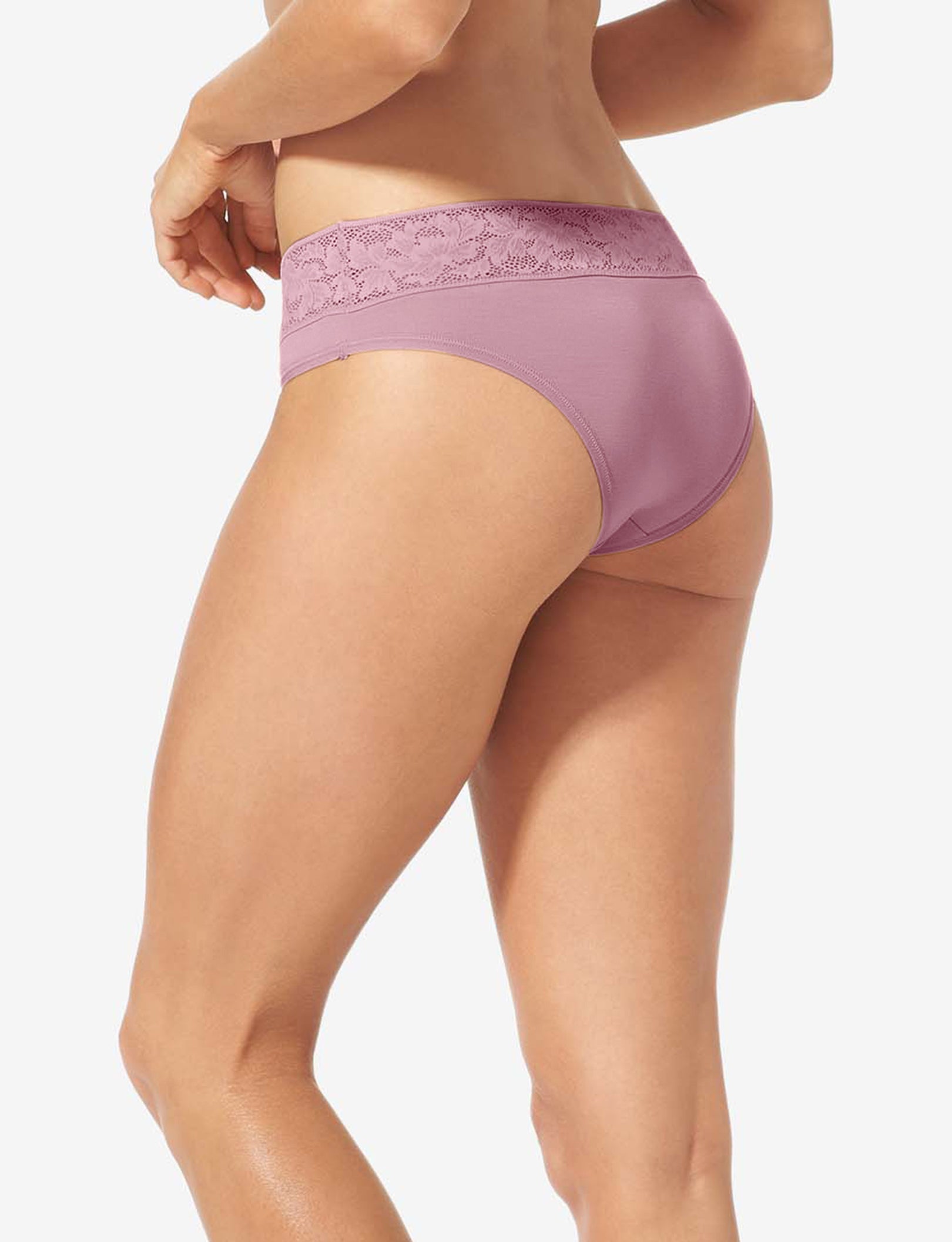 Women's Second Skin Cheeky, Lace Waist::Foxglove Lace