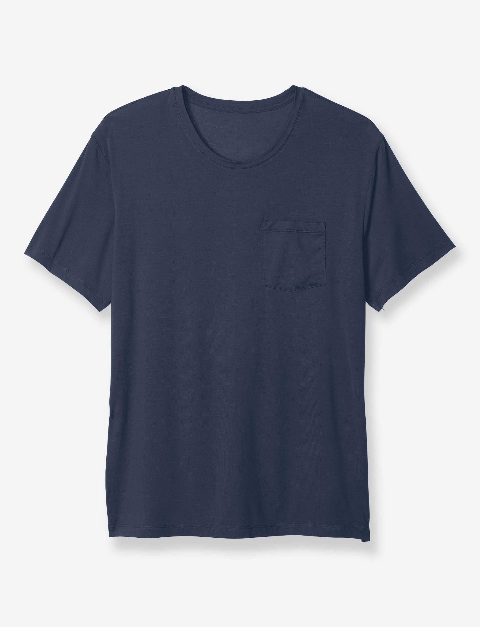 Second Skin Sleep Crew Neck Pocket Tee::Dress Blues