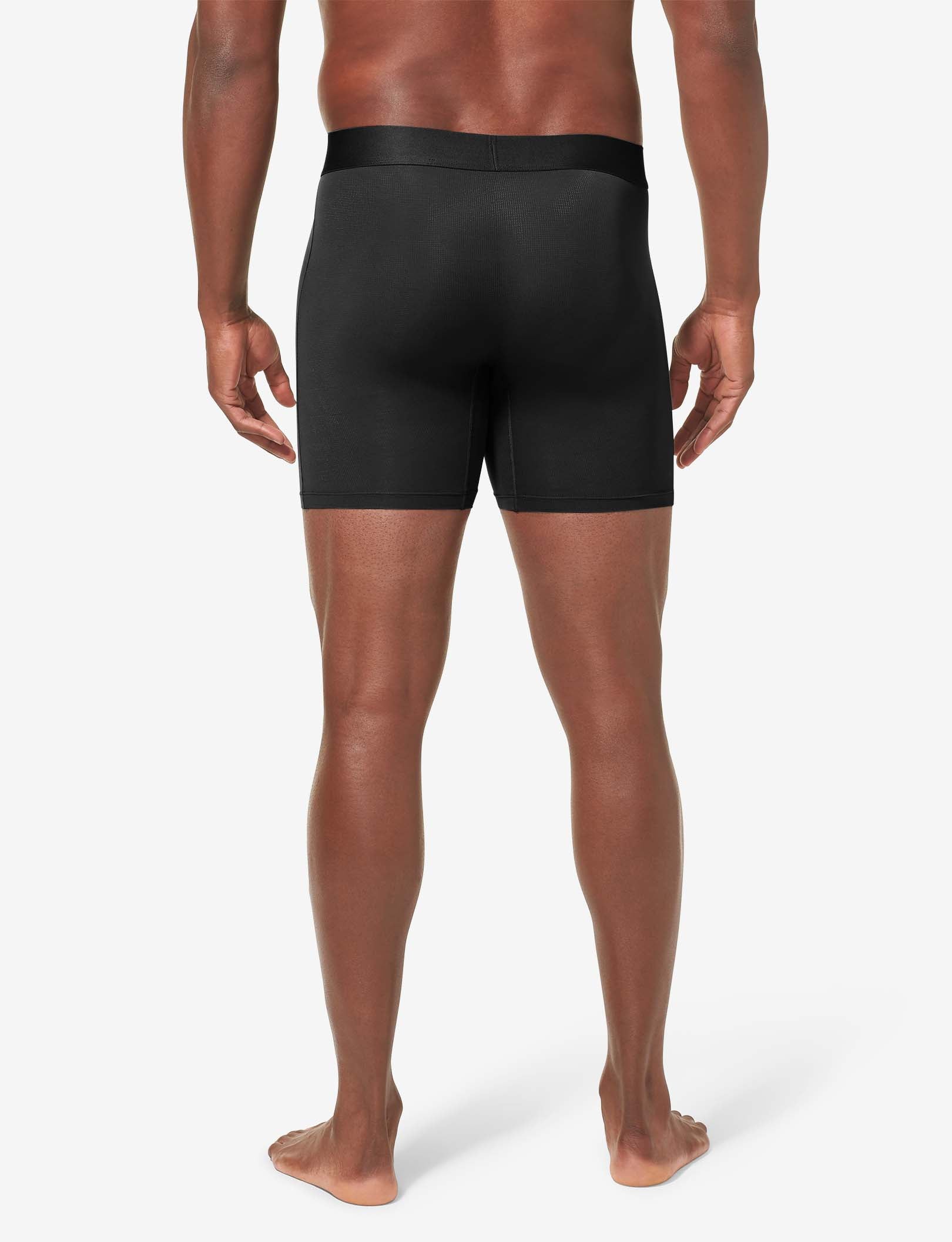 Air Mesh Mid-Length Boxer Brief 6"::Black