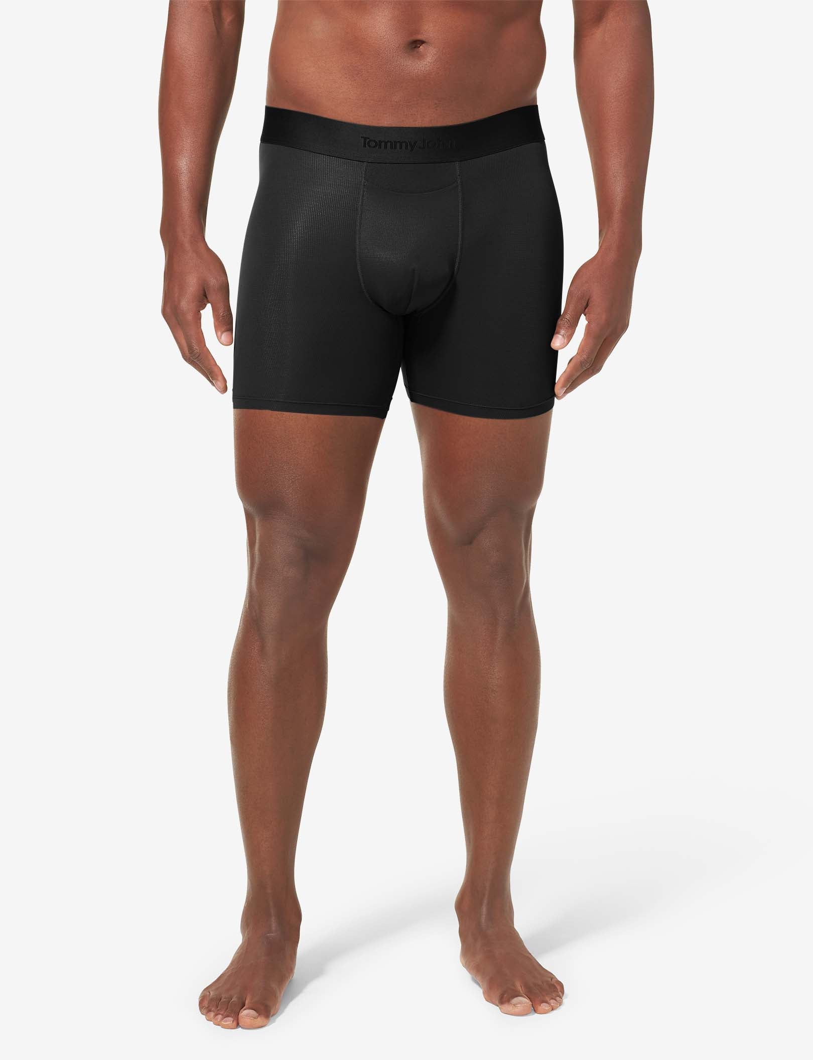 Air Mesh Mid-Length Boxer Brief 6"::Black