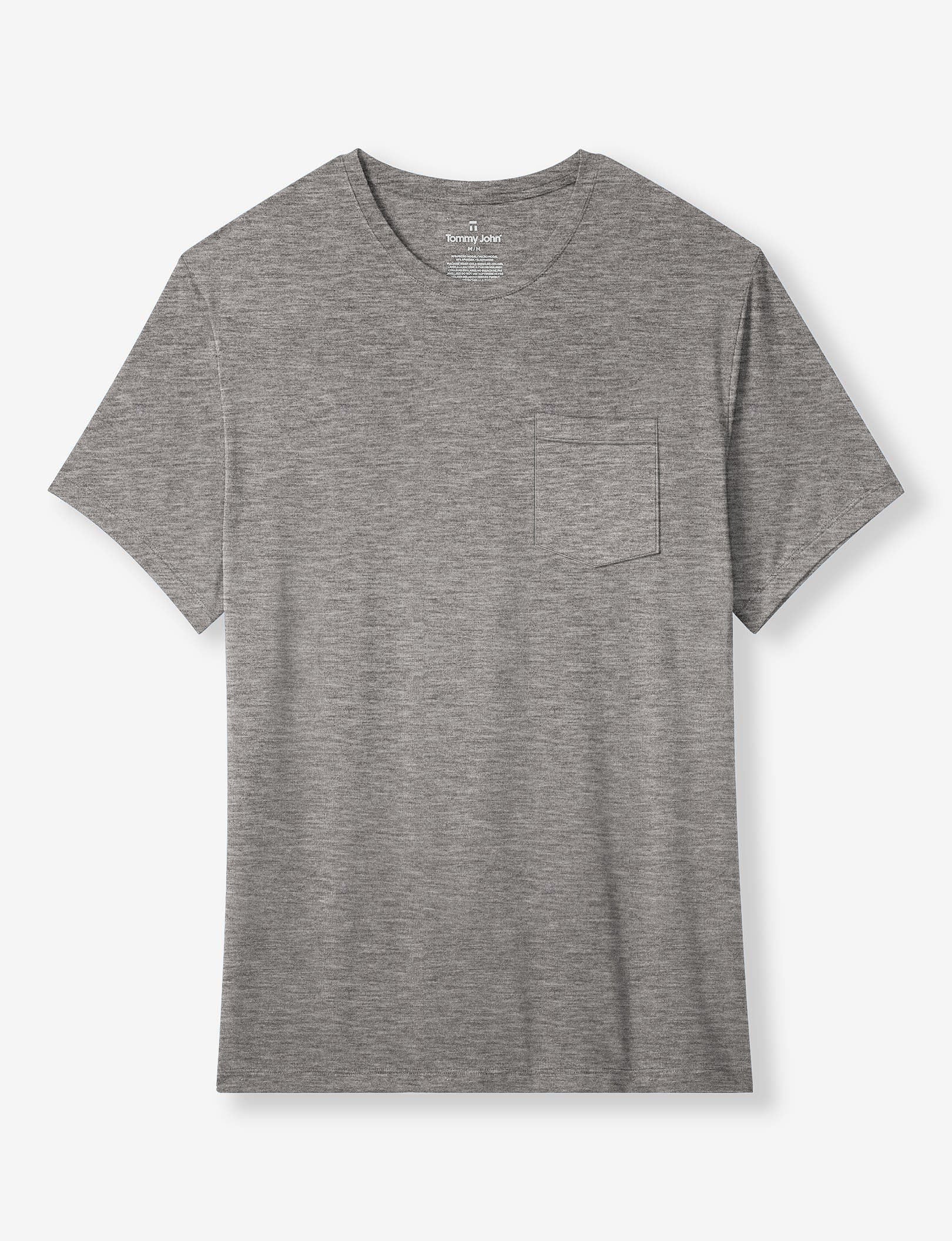 Second Skin Sleep Crew Neck Pocket Tee::Medium Heather Grey