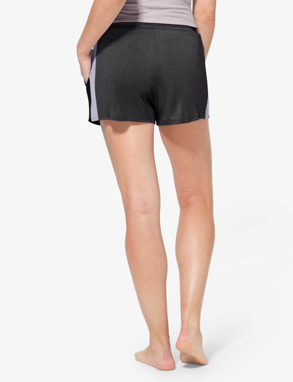 Women's Lounge Short::Charcoal Heather/Black/Thistle