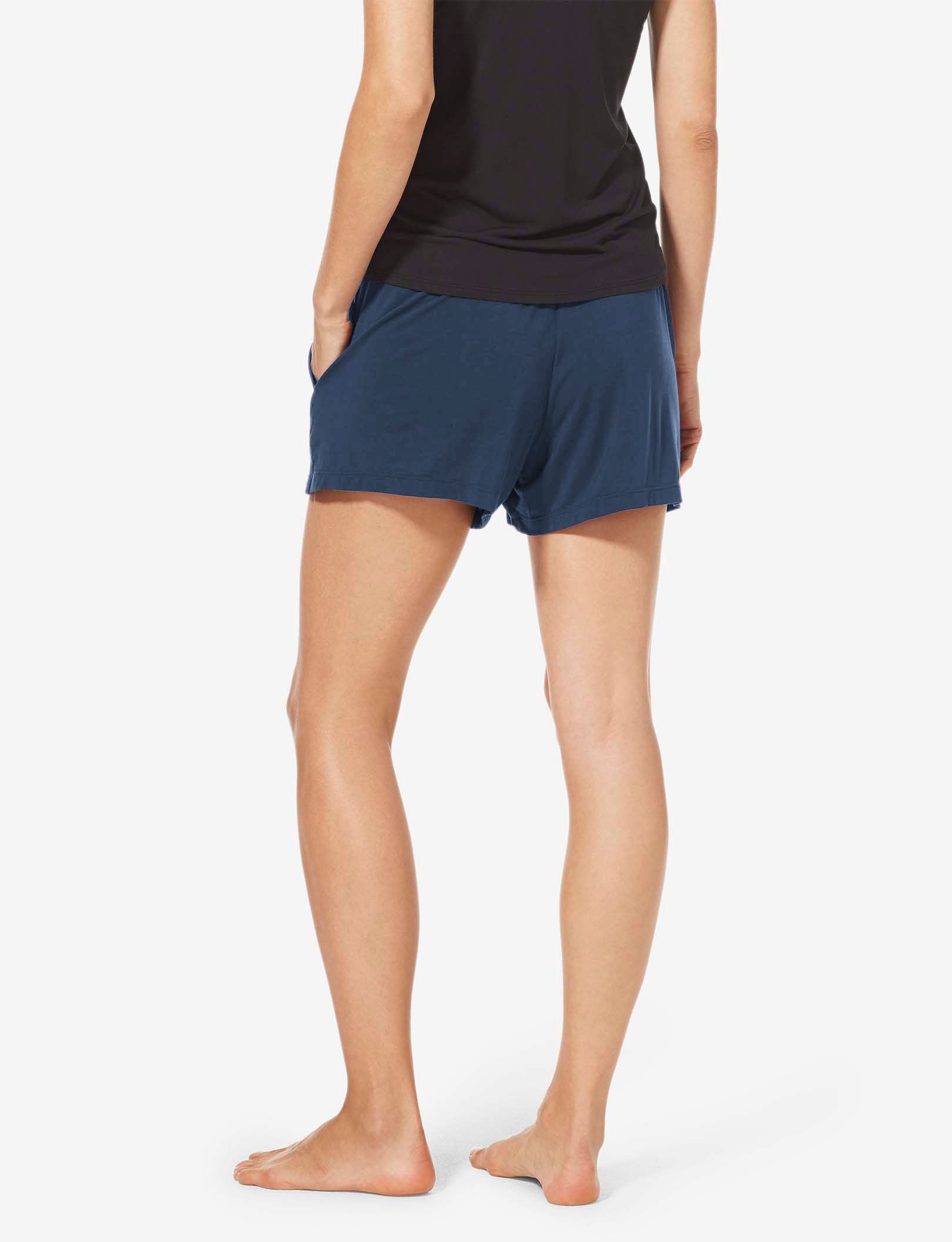 Women's Second Skin Sleep Short::Dress Blues Americana Stripe