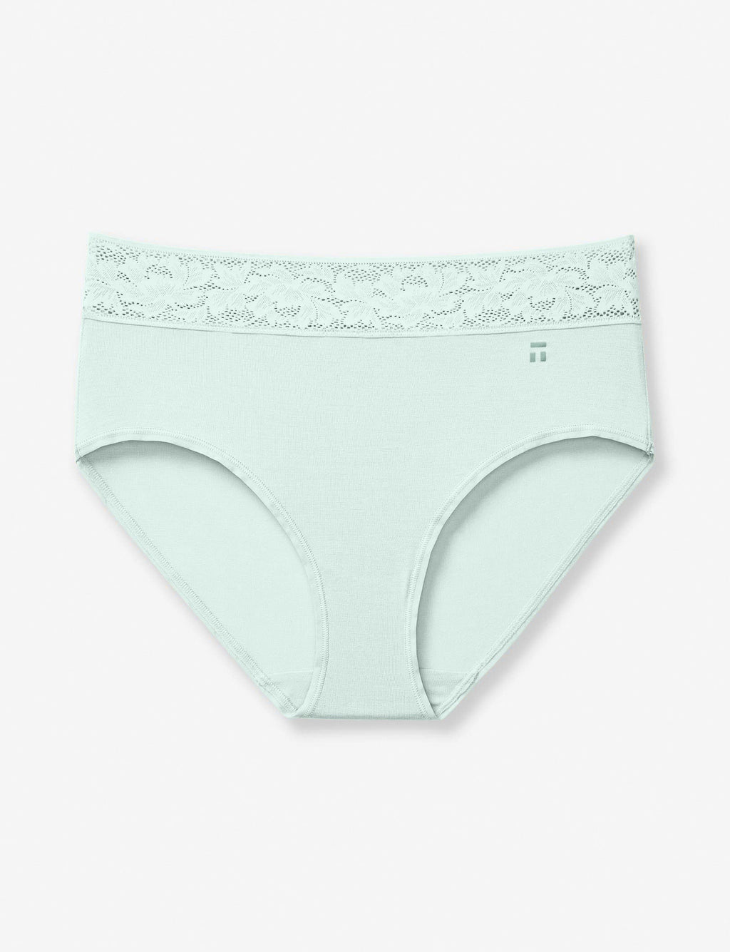 Women's Second Skin High Rise Brief, Lace Waist::Hint of Mint Lace