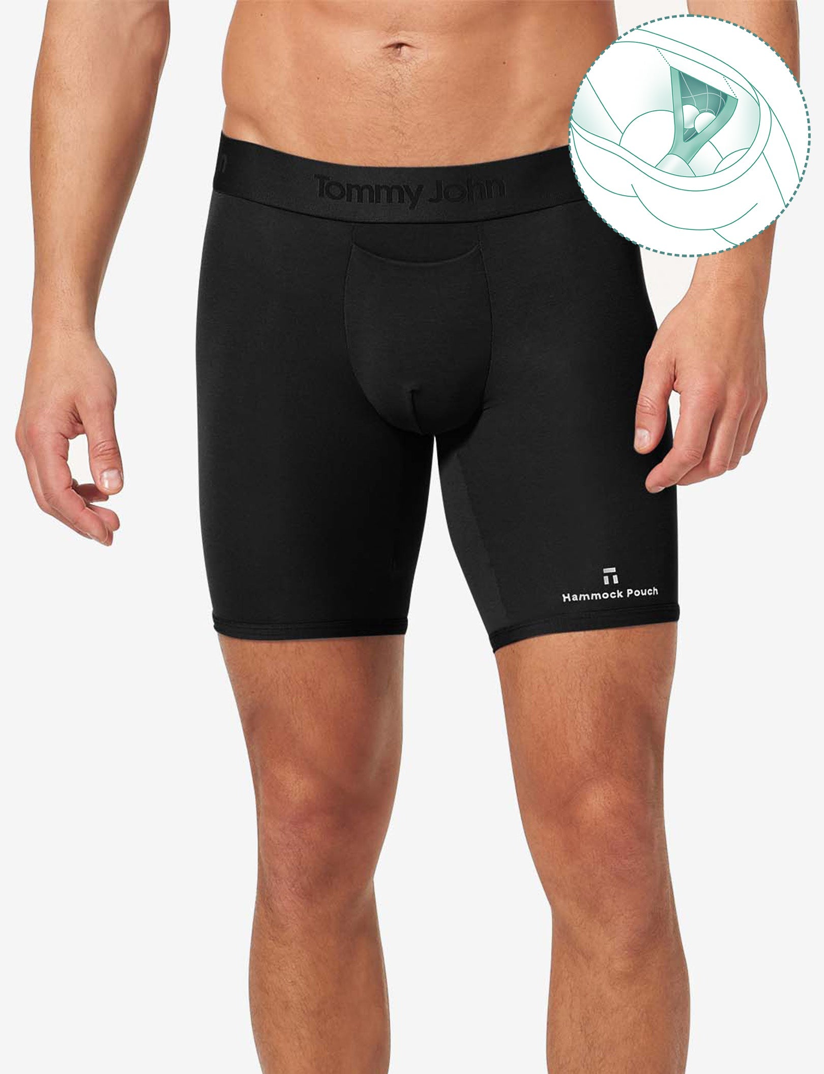 Second Skin Hammock Pouch™ Boxer Brief 8"::Black