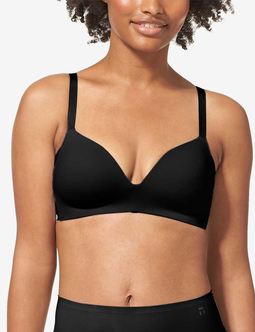 Comfort Smoothing Lightly Lined Wireless Bra::Black