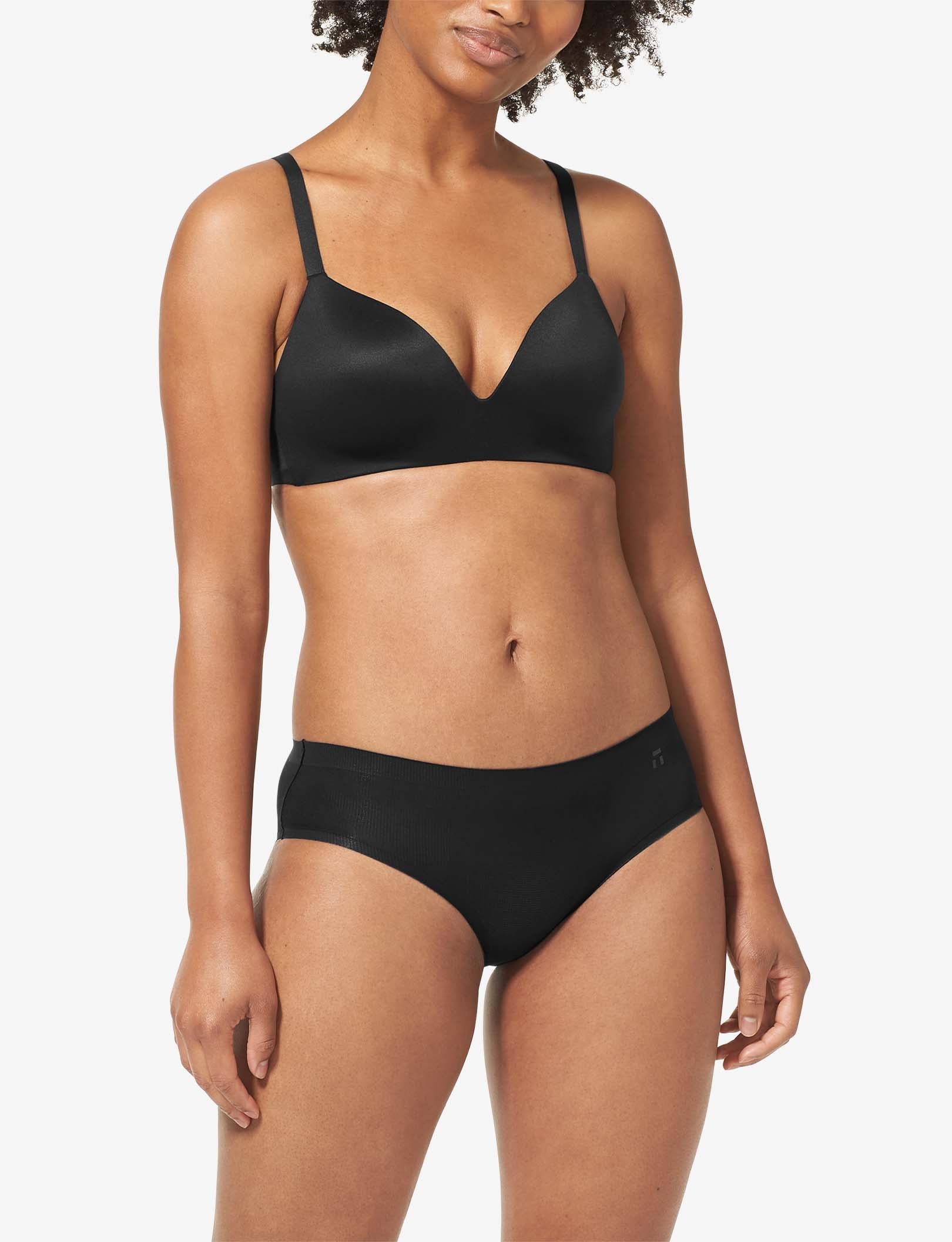 Second Skin Lightly Lined Wireless Bra::Black