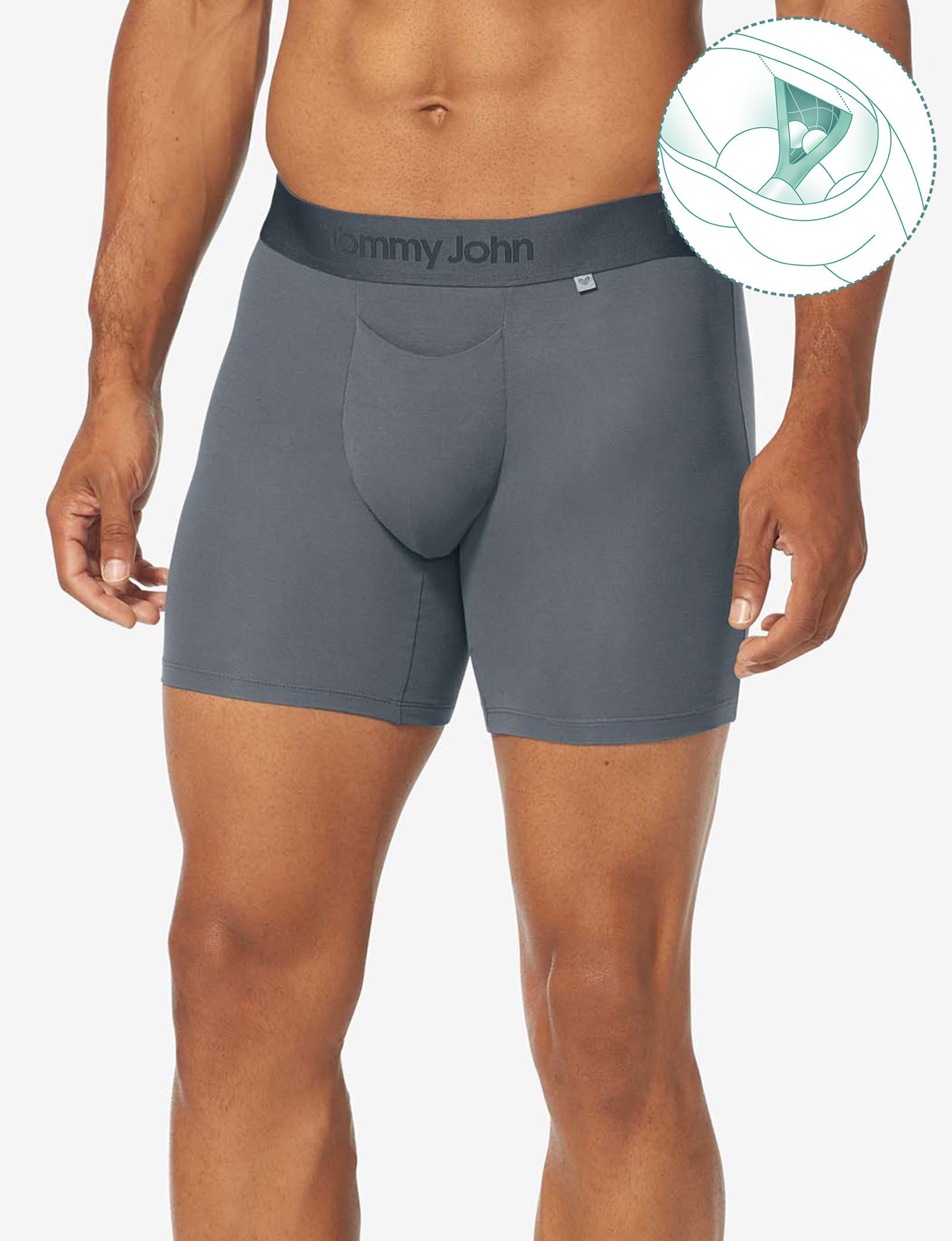 Second Skin Hammock Pouch Mid-Length Boxer Brief 6"::Turbulence