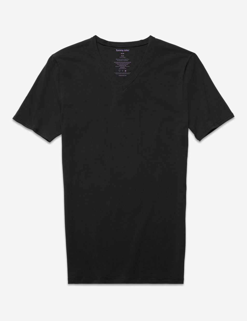 Cool Cotton High V-Neck Stay-Tucked Undershirt::Black
