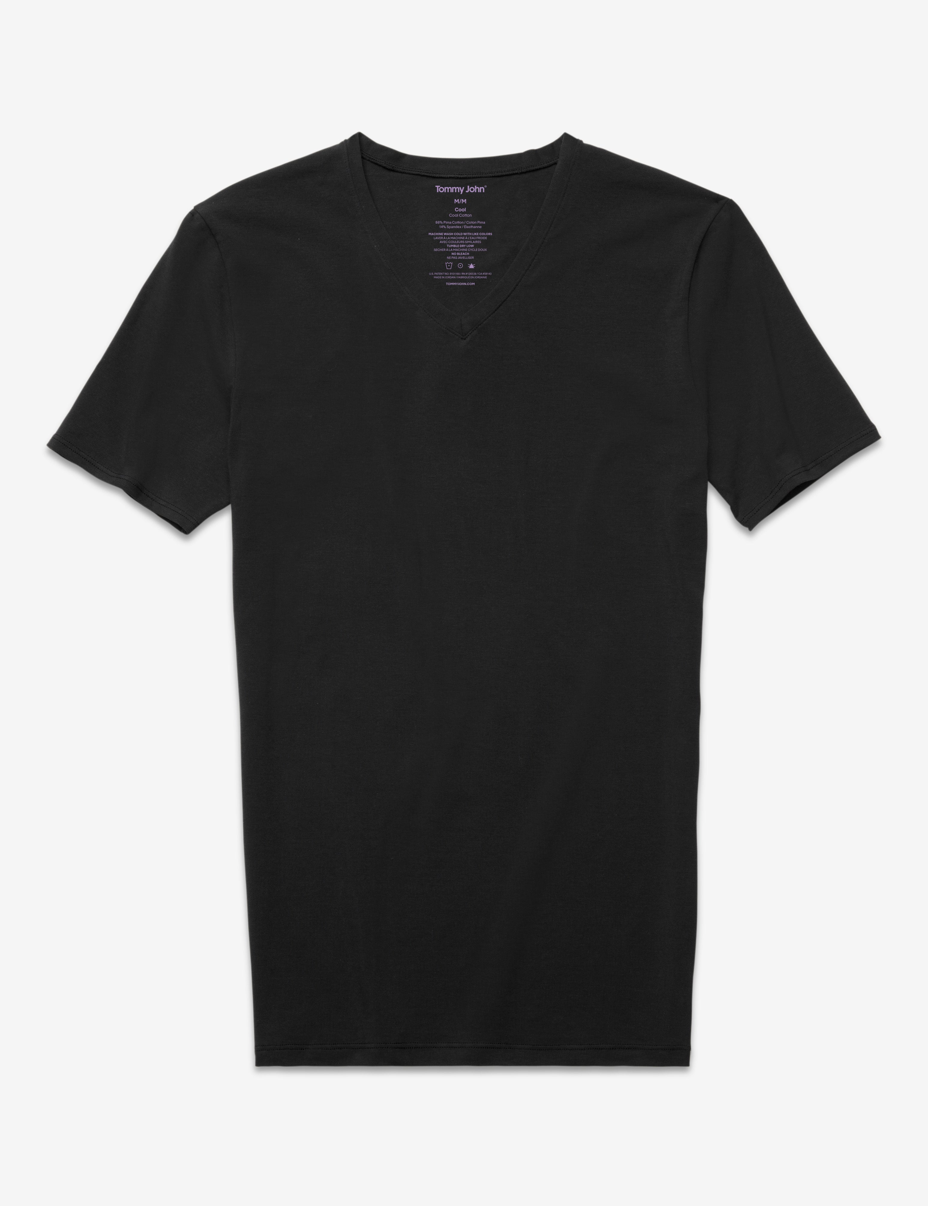 Cool Cotton High V-Neck Stay-Tucked Undershirt::Black