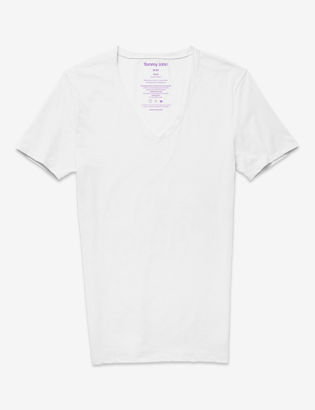 Cool Cotton Deep V-Neck Stay-Tucked Undershirt::White