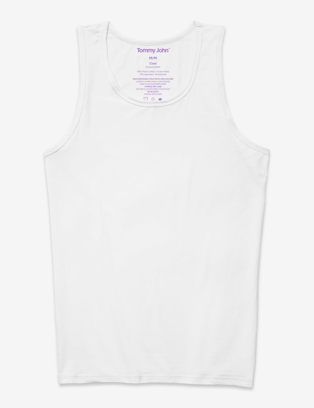 Cool Cotton Tank Stay-Tucked Undershirt::White