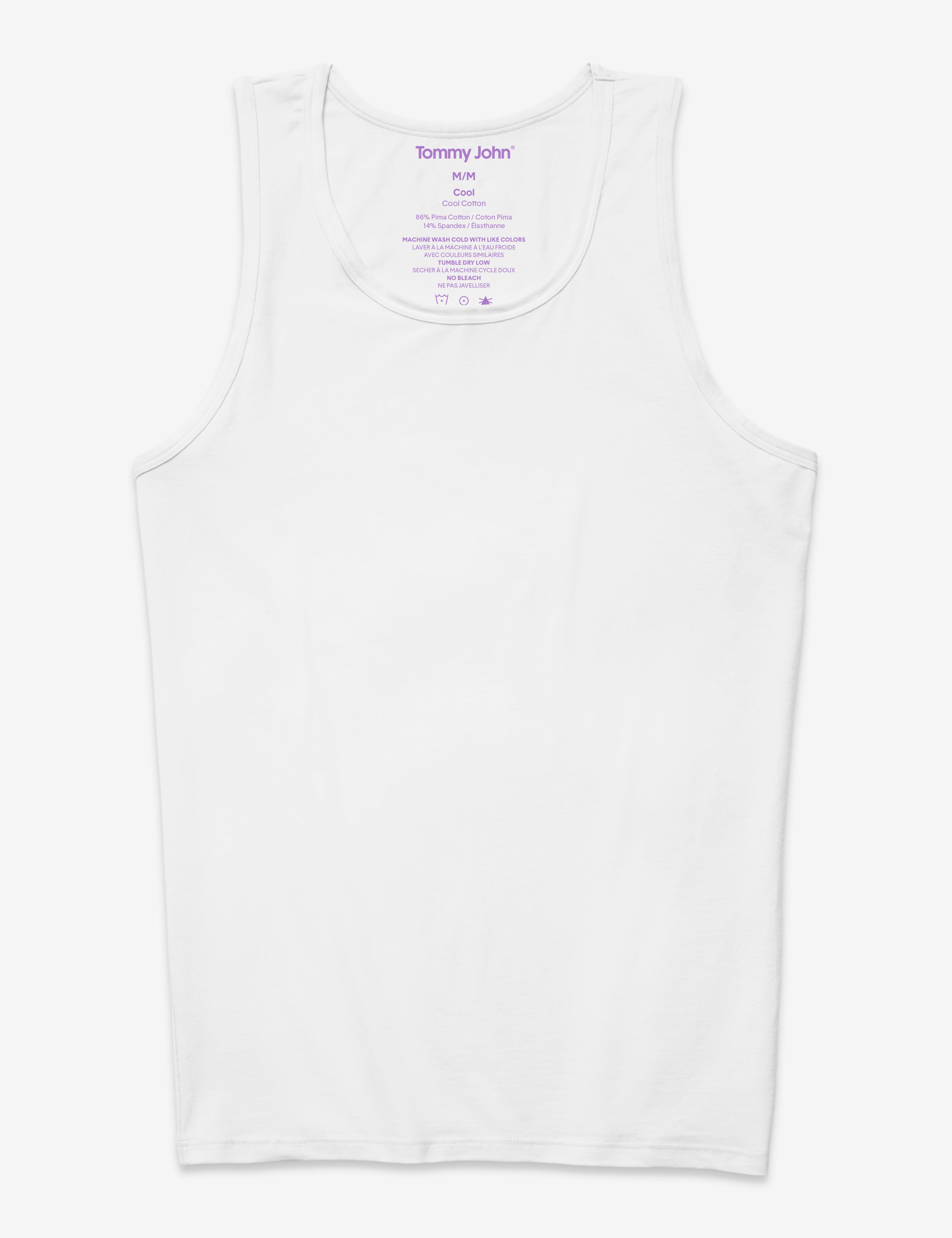 Cool Cotton Tank Stay-Tucked Undershirt::White
