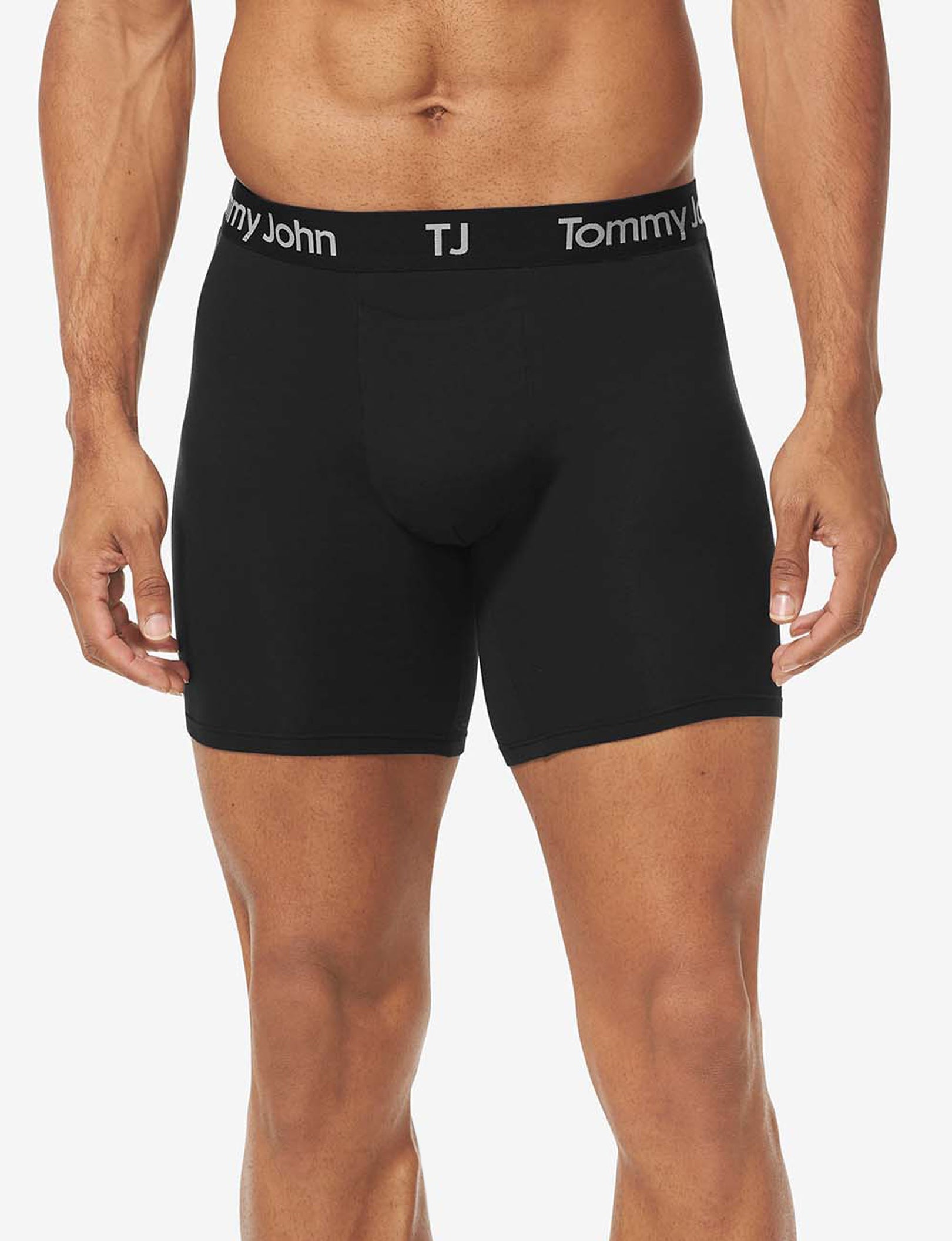 TJ Cotton Stretch Mid-Length Boxer Brief 6” (2-Pack)::Mazarine Blue/Black Combo