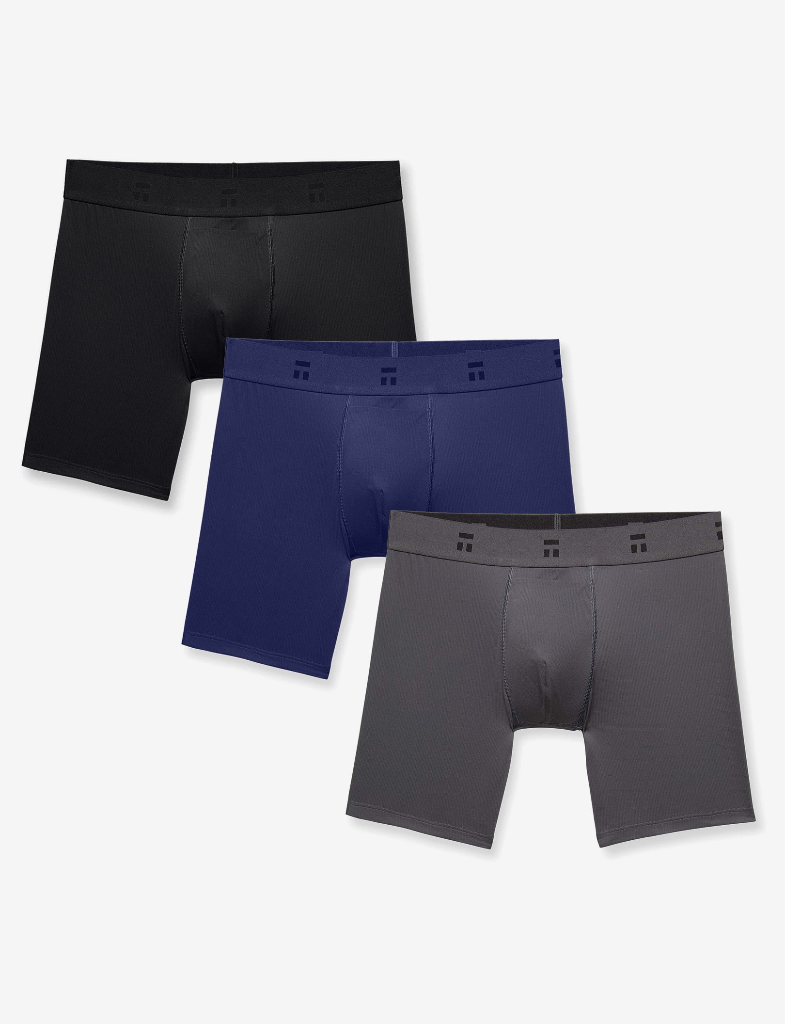 Air Mid-Length Boxer Brief 6" (3-Pack)::Black/Blue/Gray