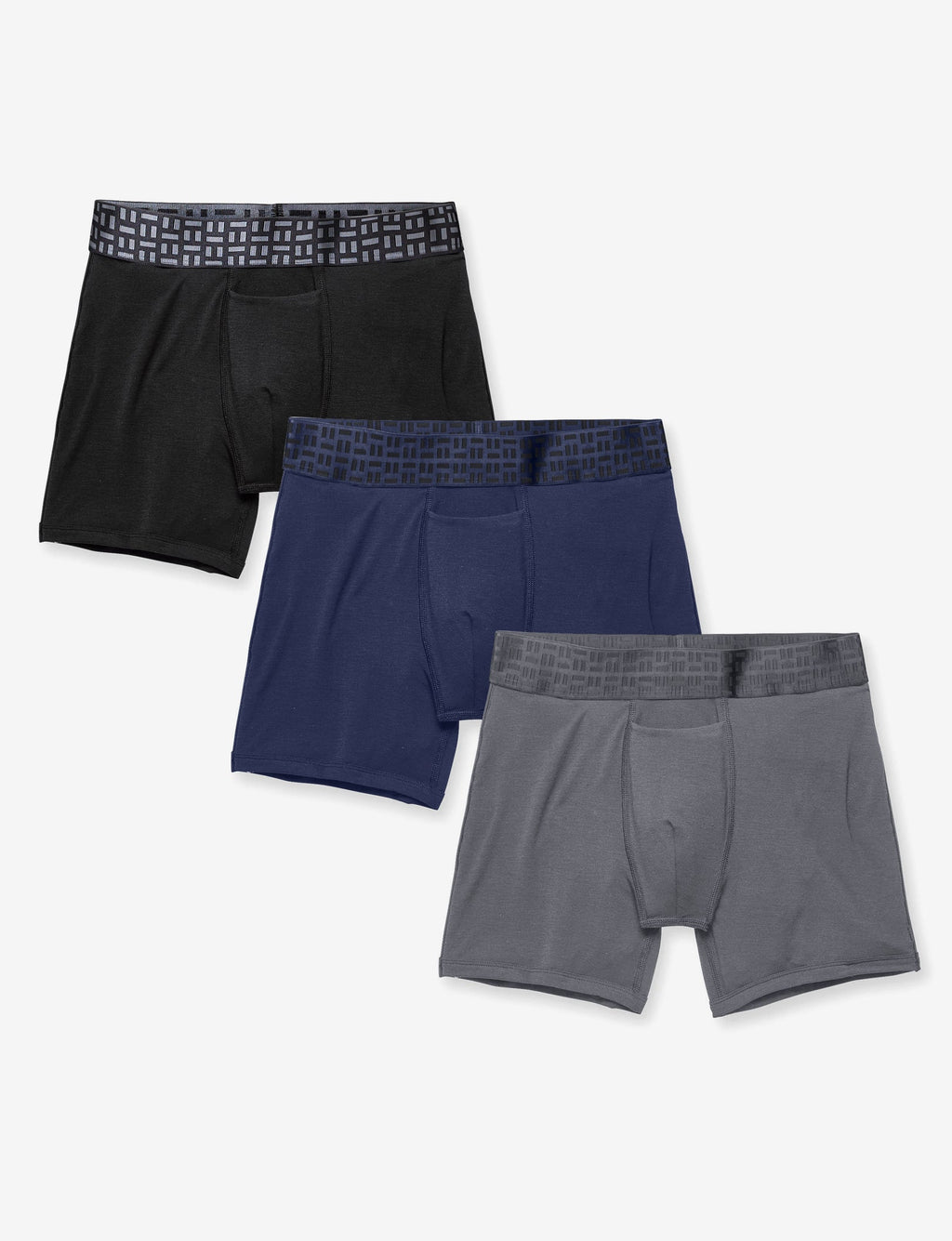 Apollo Mid-Length Boxer Brief 6" (3-Pack)::Black/Navy Blazer/Shade