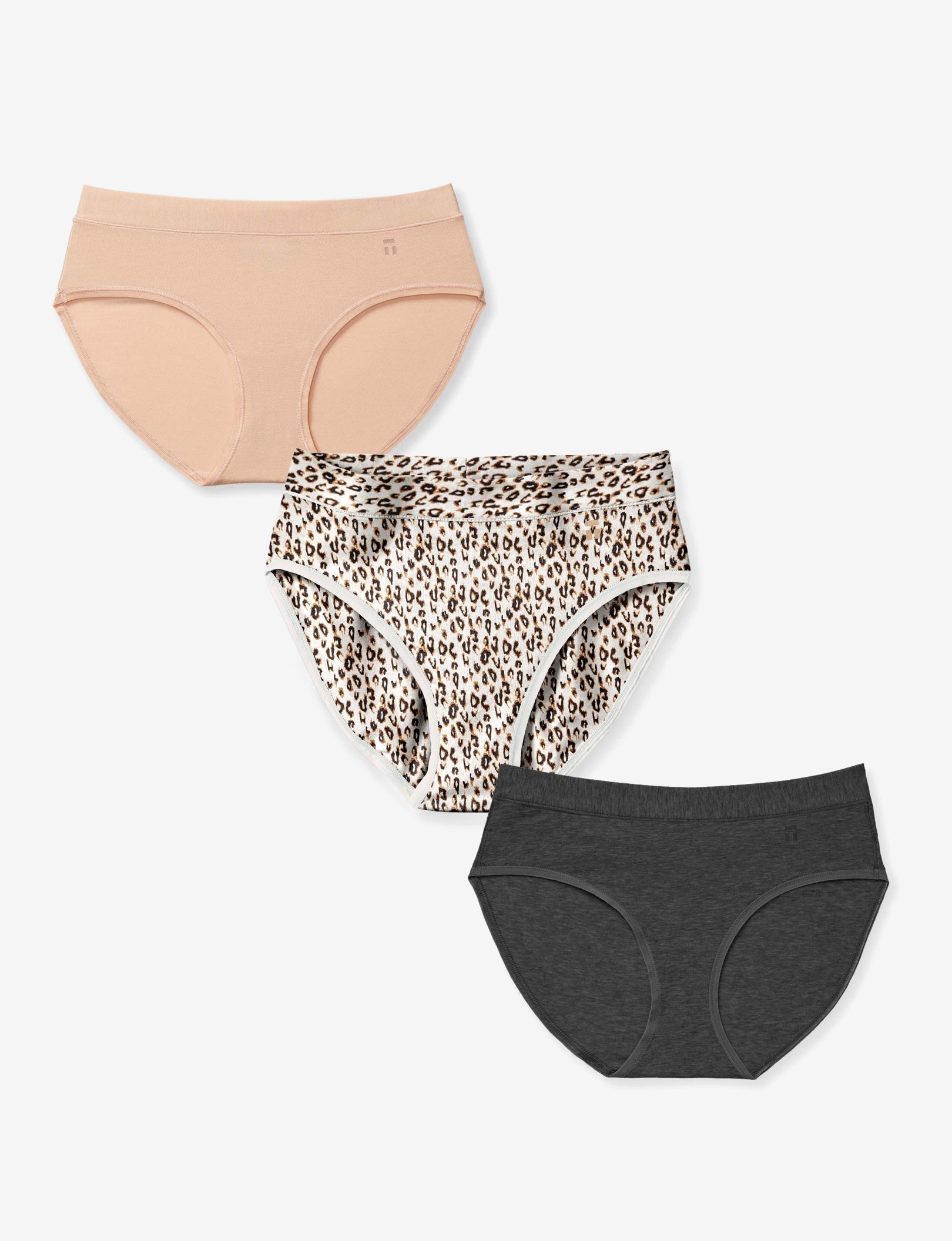 Women's Cool Cotton Brief (3-Pack)::Tan/Natural Leopard/Grey