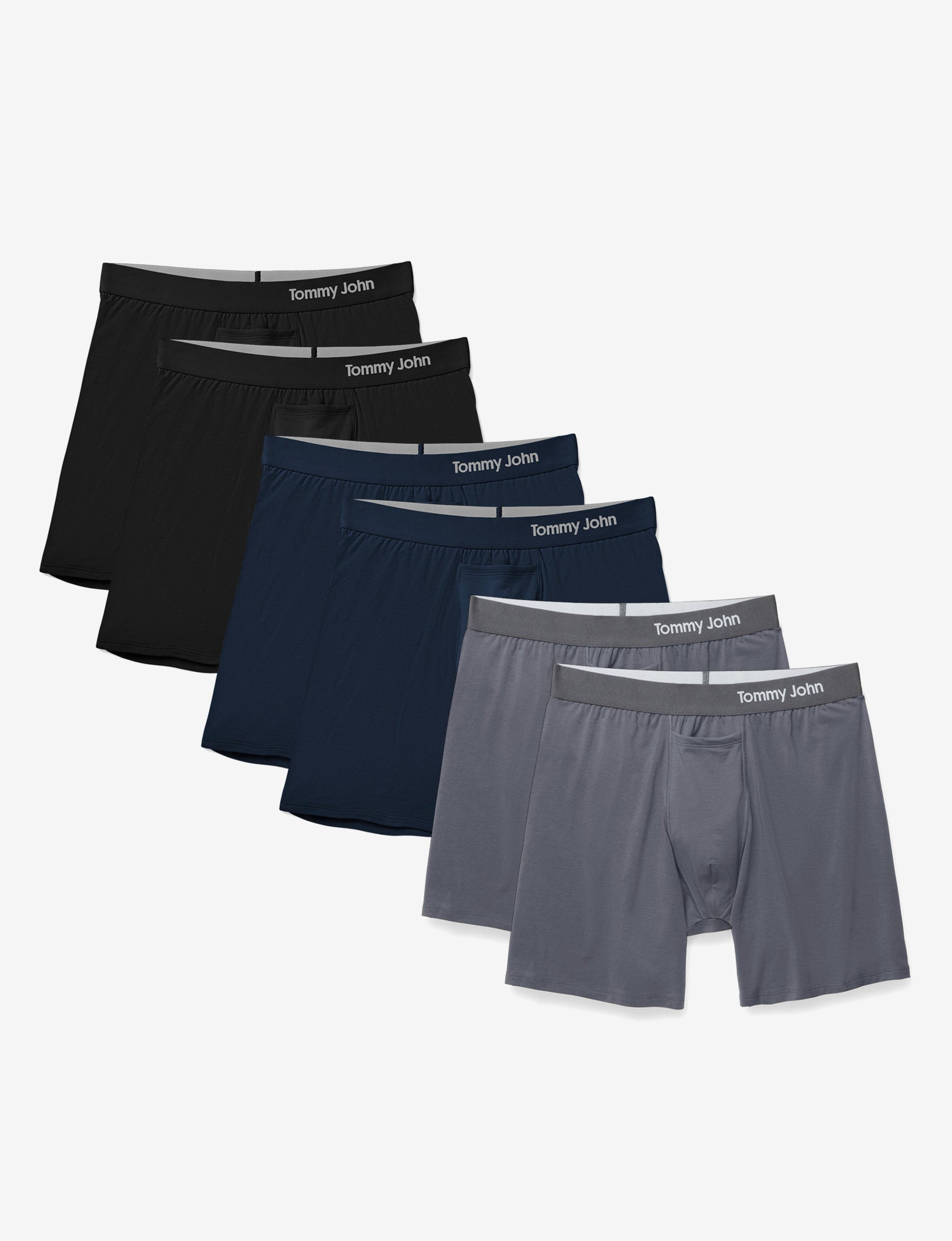 Cool Cotton Relaxed Fit Boxer 6" (6-Pack)::Navy/Iron Grey/Black