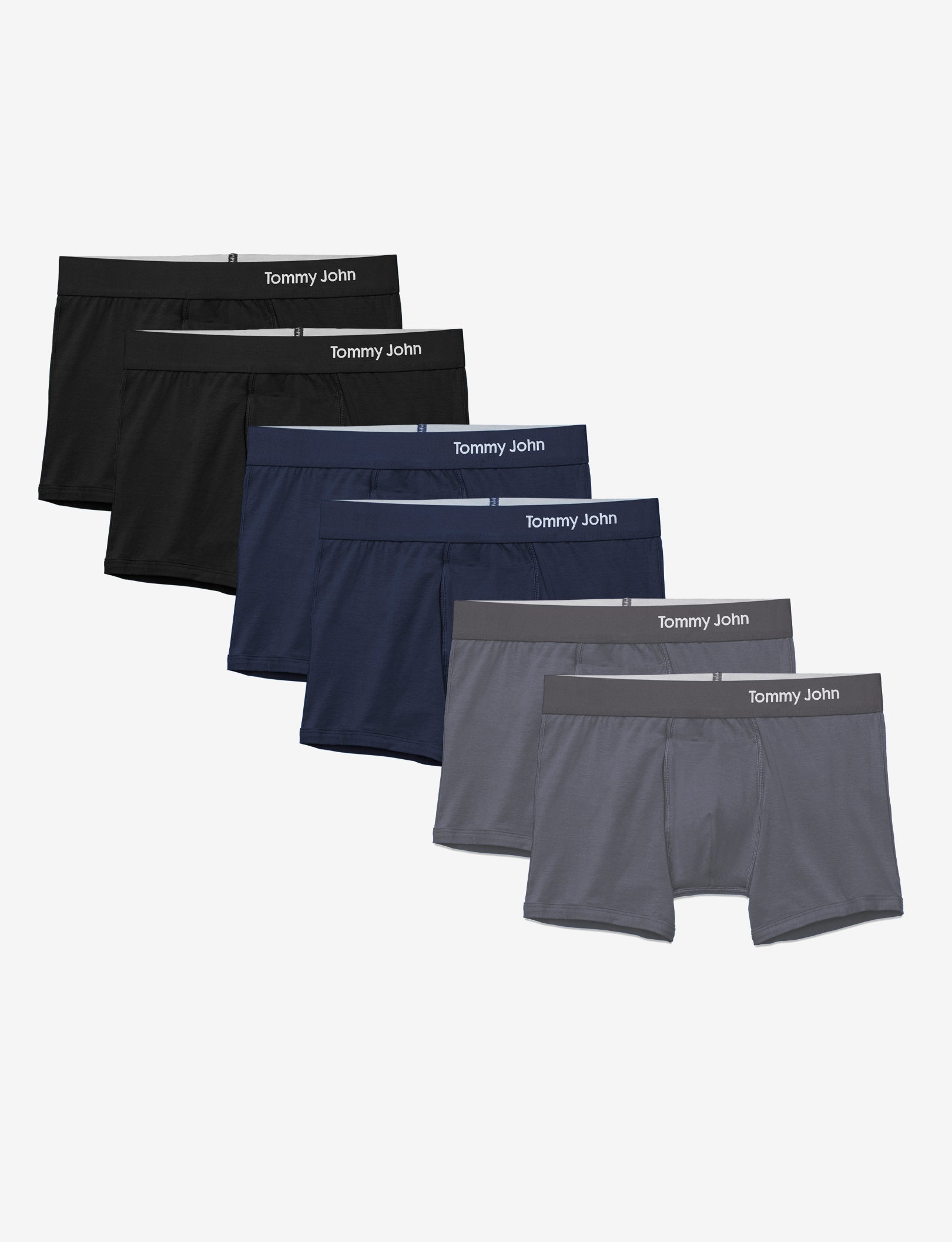 Cool Cotton Trunk 4" (6-Pack)::Dress Blues/Turbulence Grey/Black