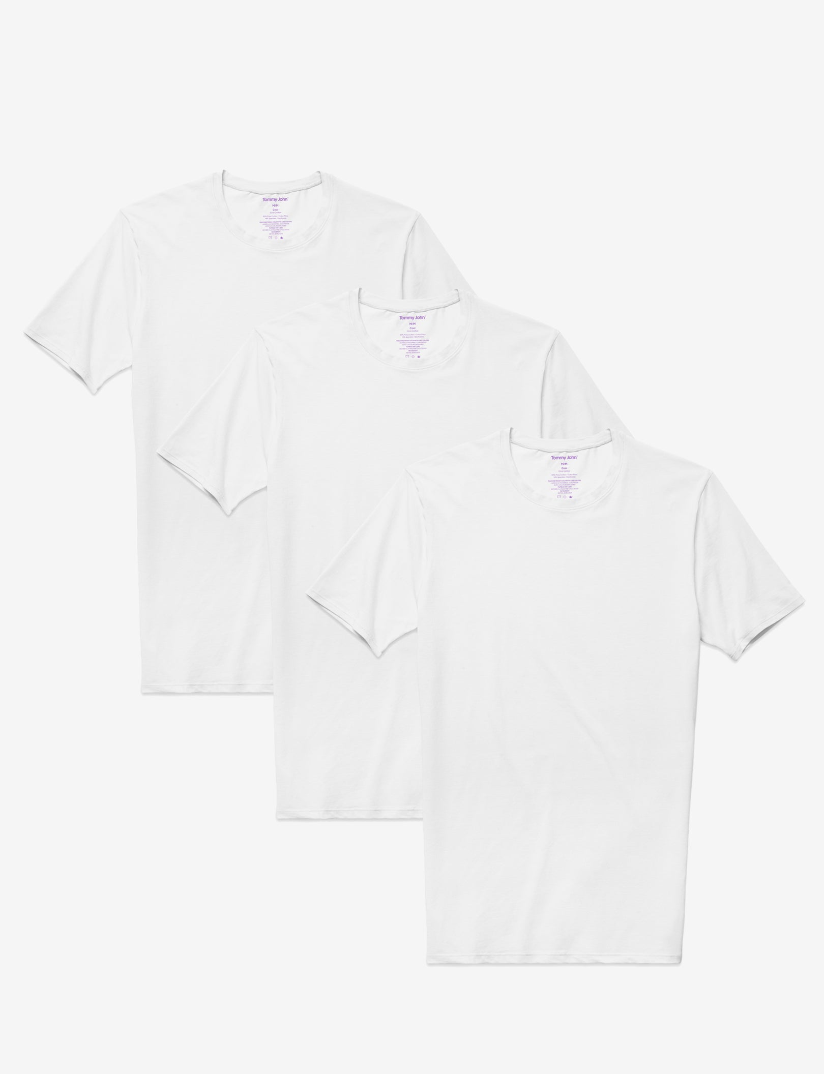 Cool Cotton Crew Neck Stay-Tucked Undershirt (3-Pack)::White