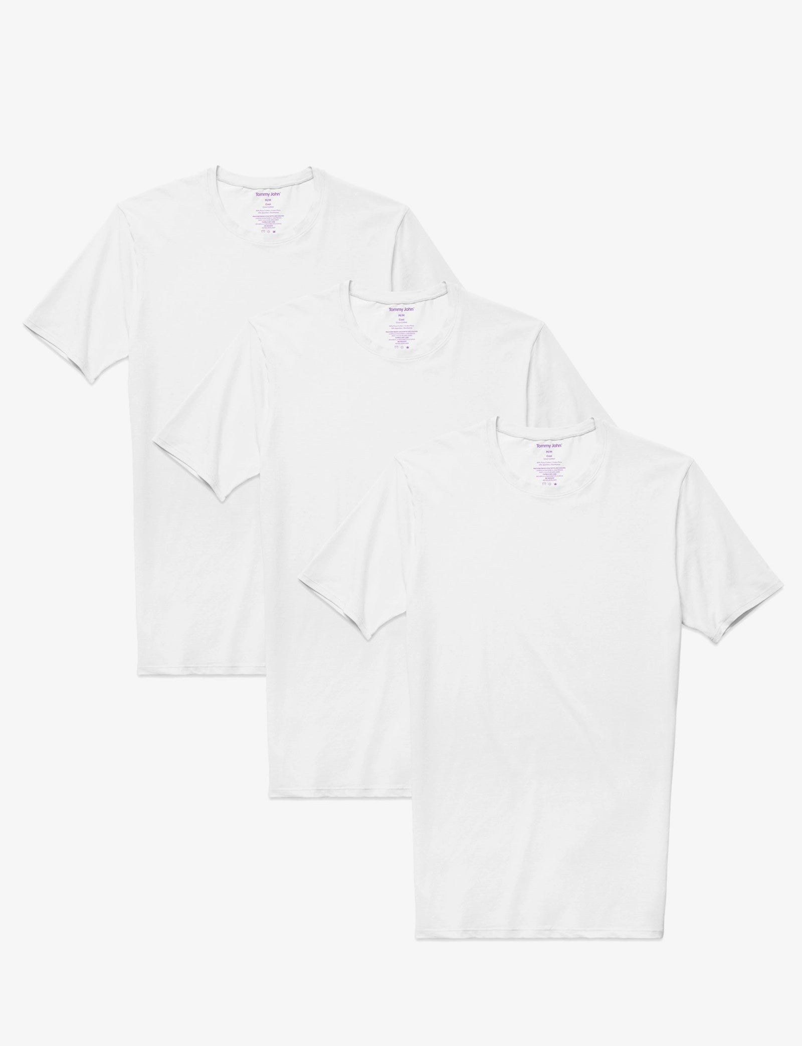 Cool Cotton Crew Neck Modern Fit Undershirt (3-Pack)::White
