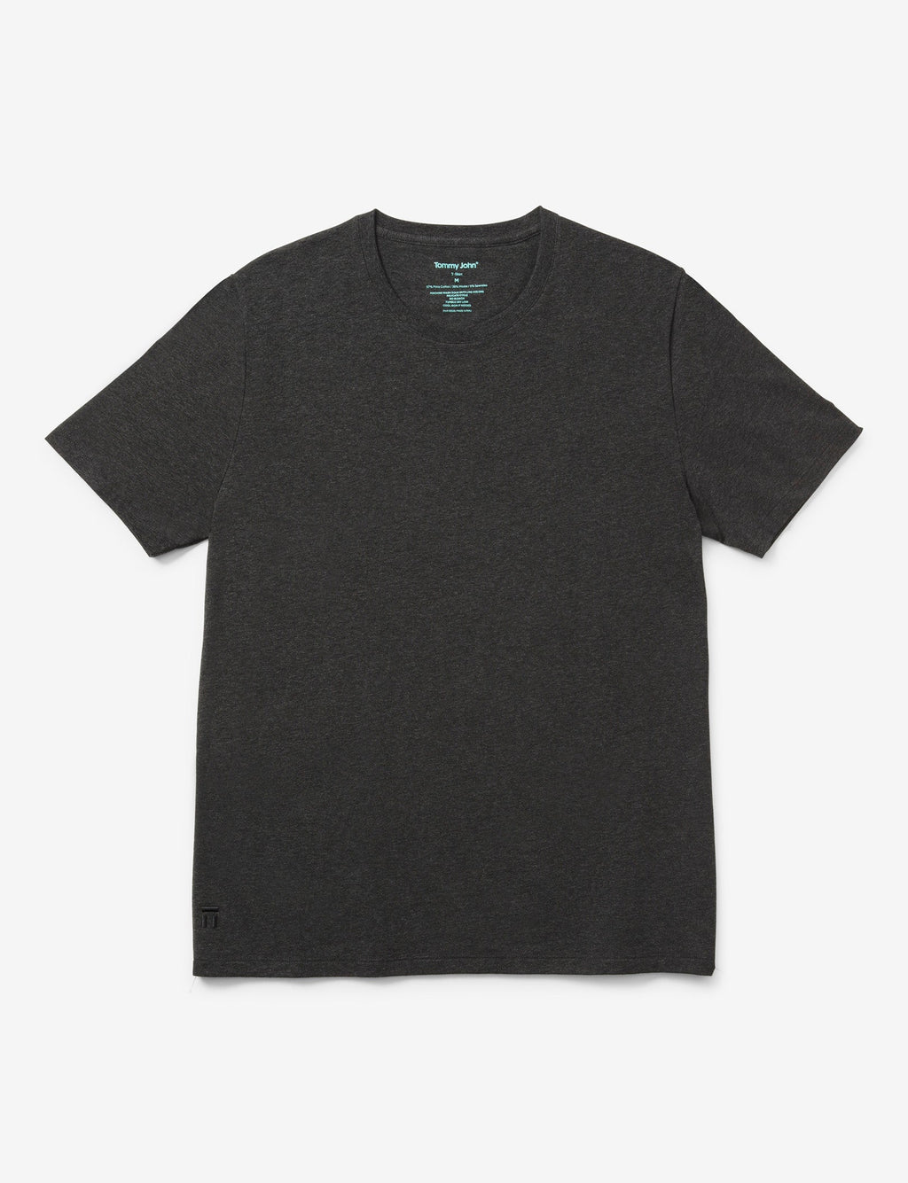 Second Skin Crew Neck Tee::CHARCOAL HEATHER