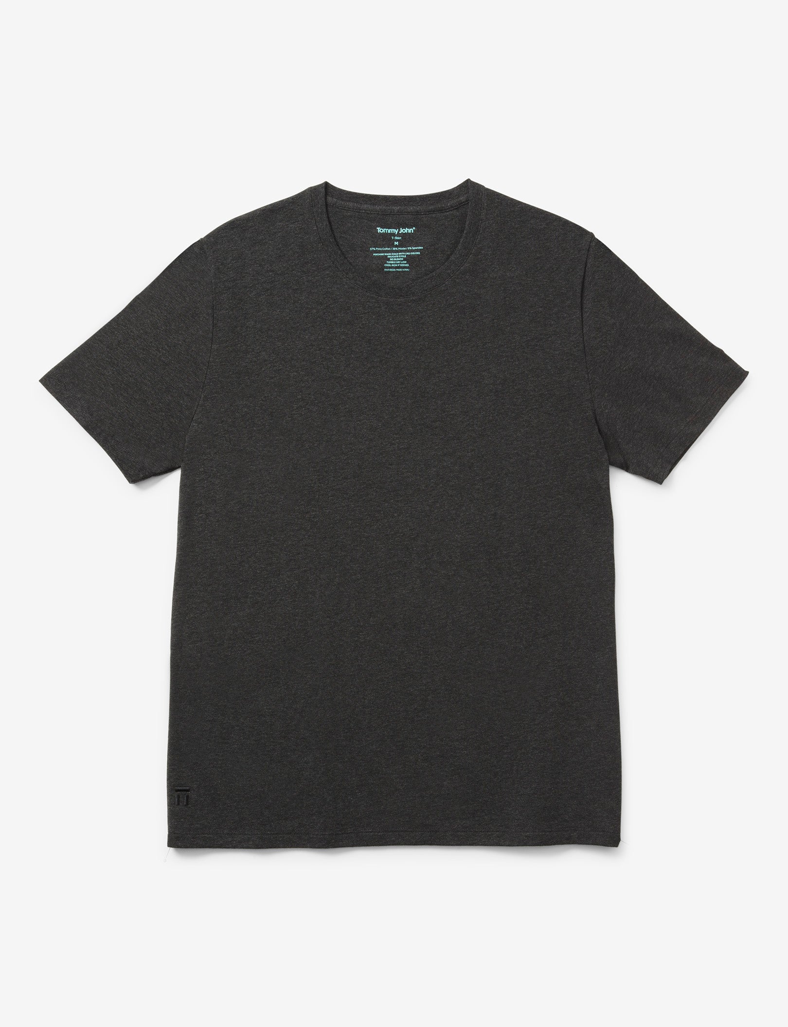 Second Skin Crew Neck Tee::CHARCOAL HEATHER
