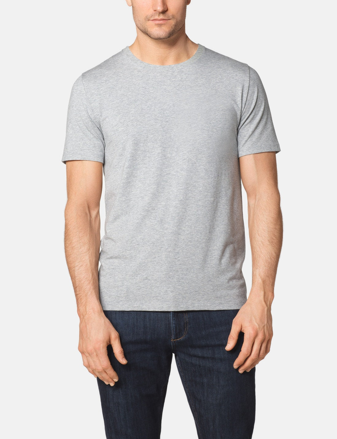 Second Skin Crew Neck Tee::Heather Grey