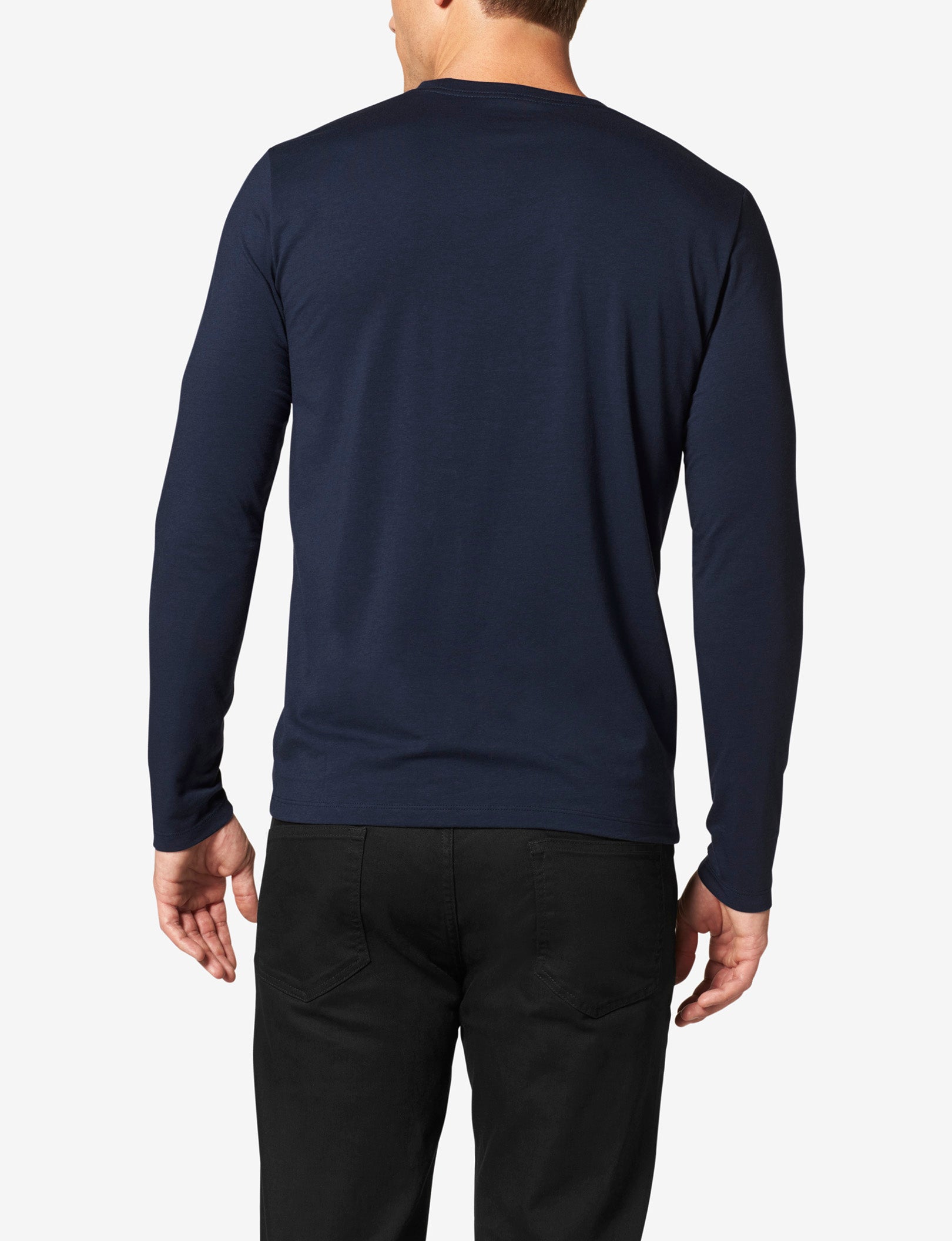 Second Skin Long Sleeve Crew Neck Tee::DRESS BLUES
