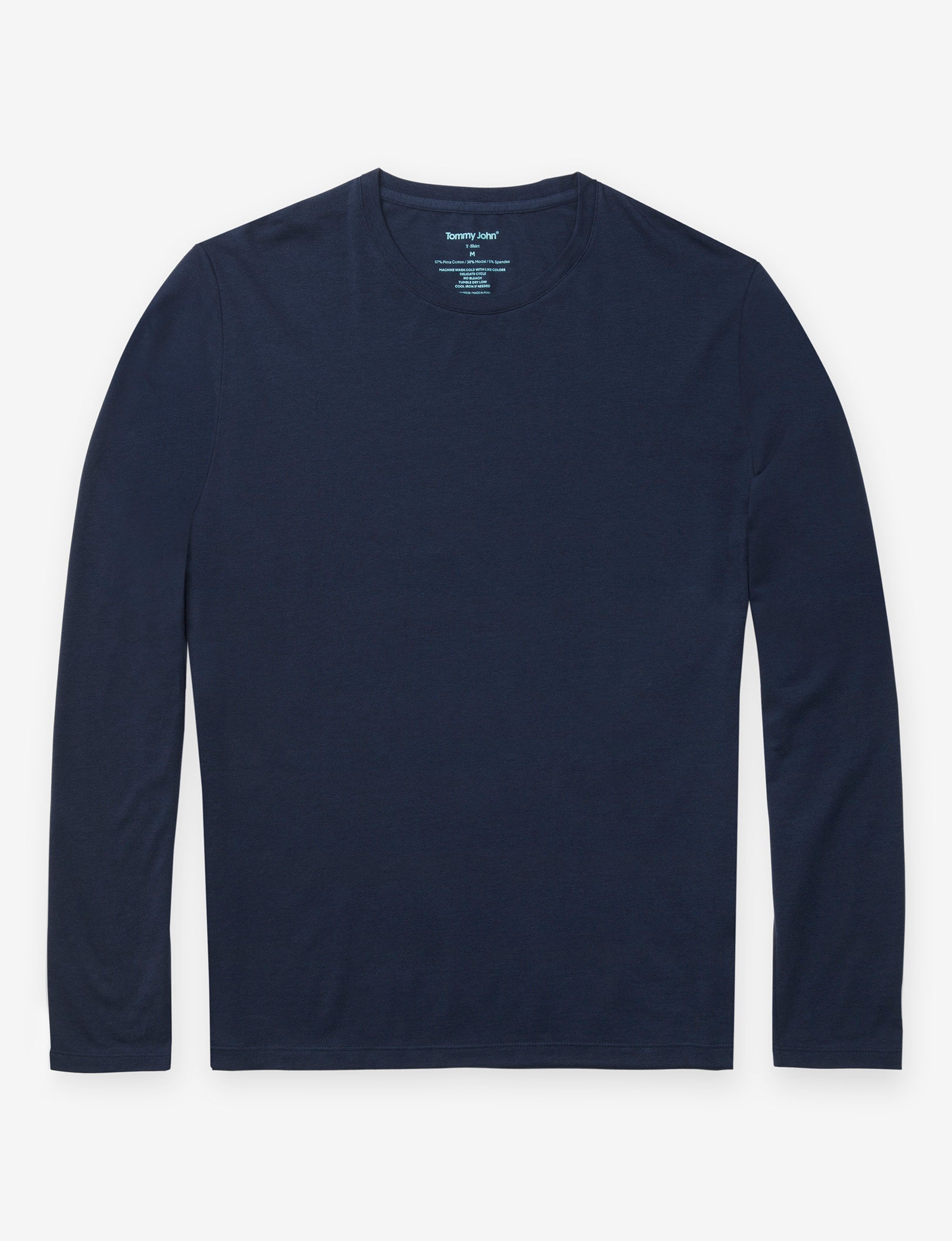 Second Skin Long Sleeve Crew Neck Tee::DRESS BLUES