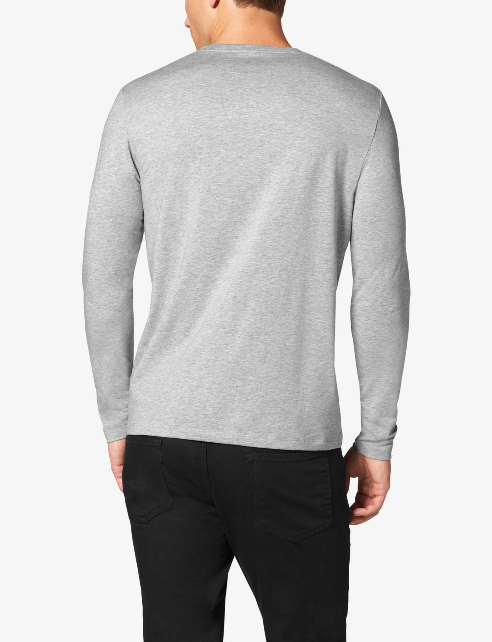Second Skin Long Sleeve Crew Neck Tee::HEATHER GREY