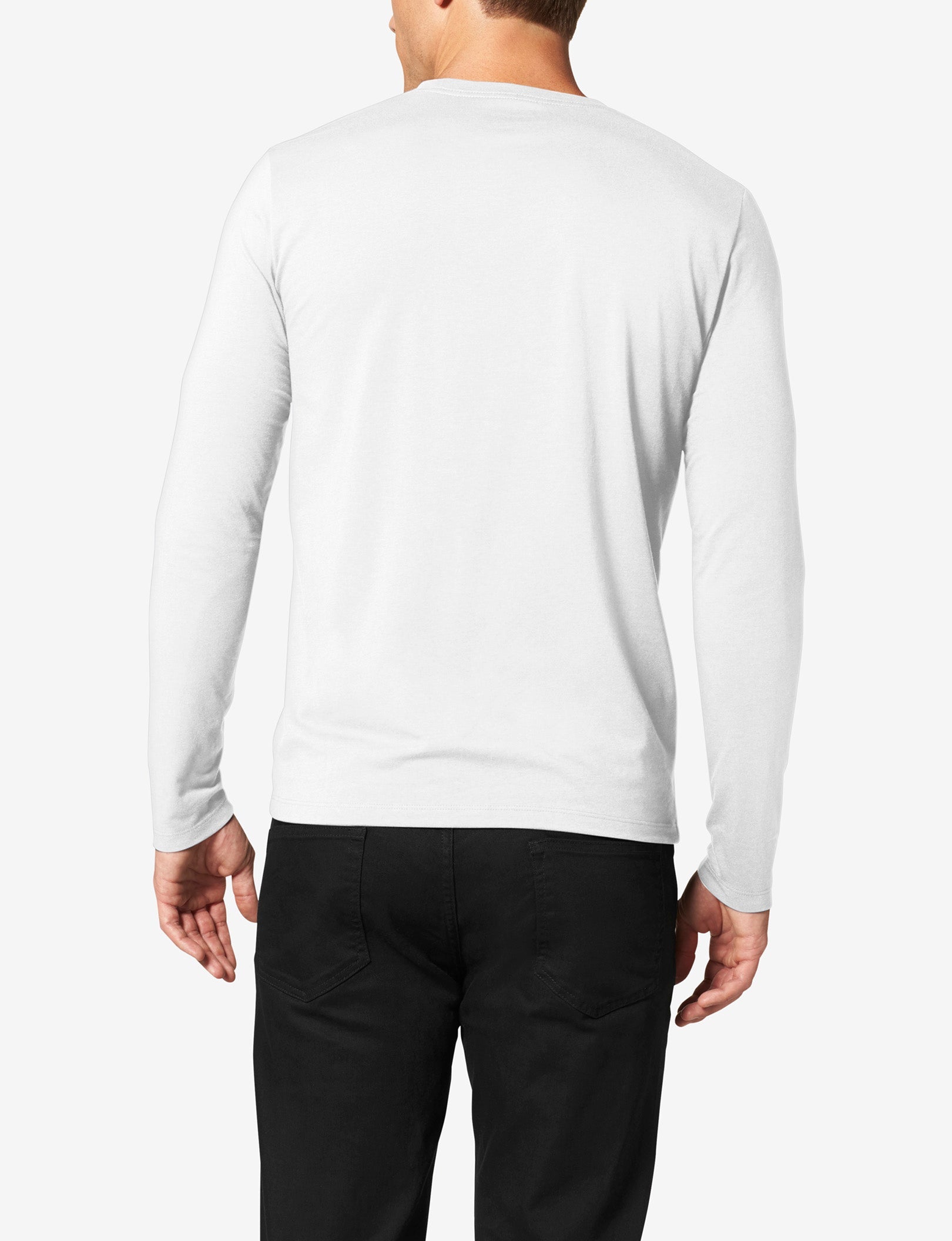 Second Skin Long Sleeve Crew Neck Tee::WHITE