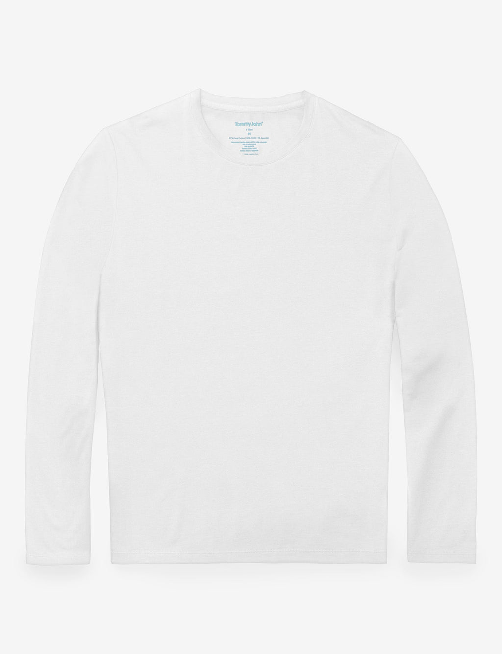 Second Skin Long Sleeve Crew Neck Tee::WHITE