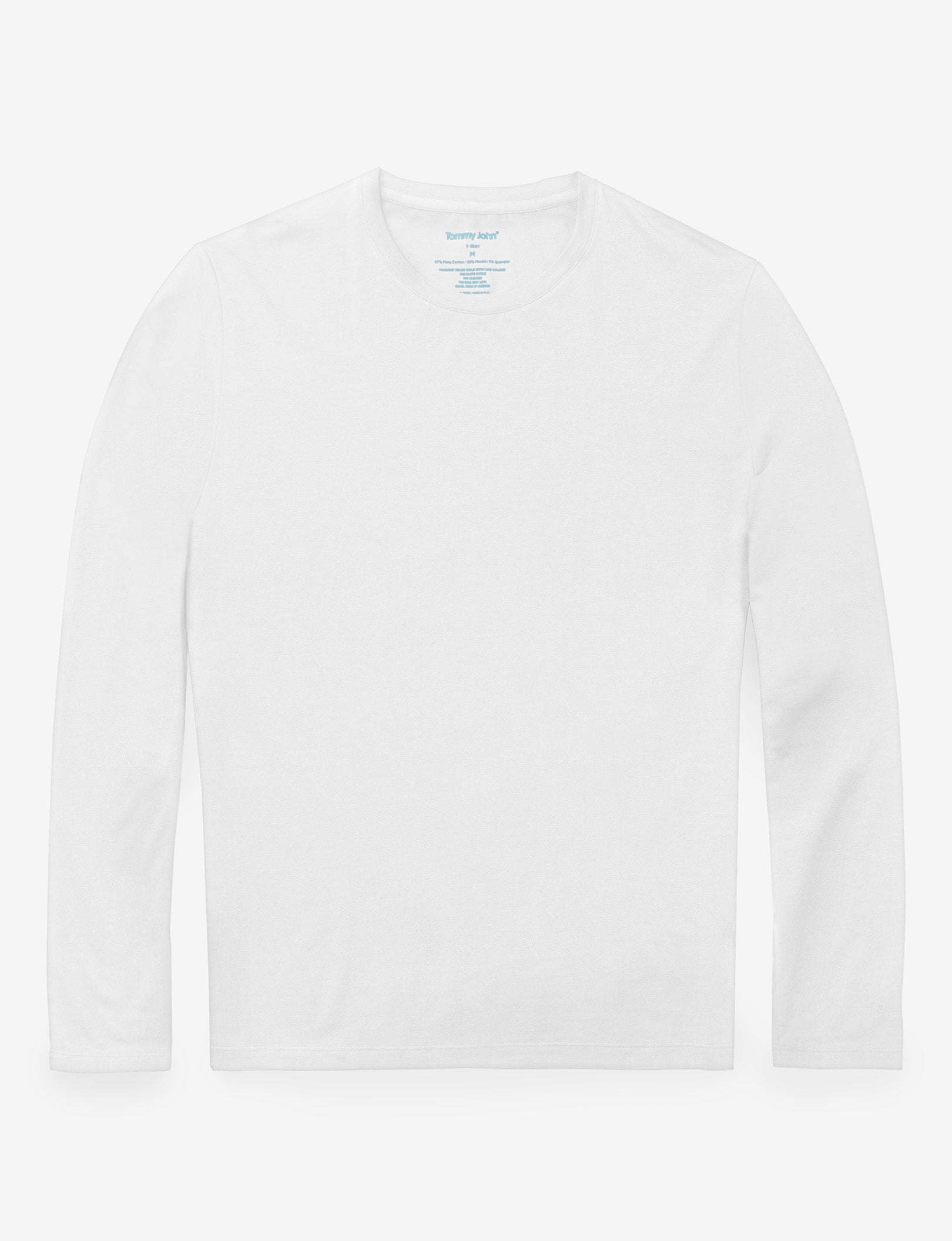 Second Skin Long Sleeve Crew Neck Tee::WHITE