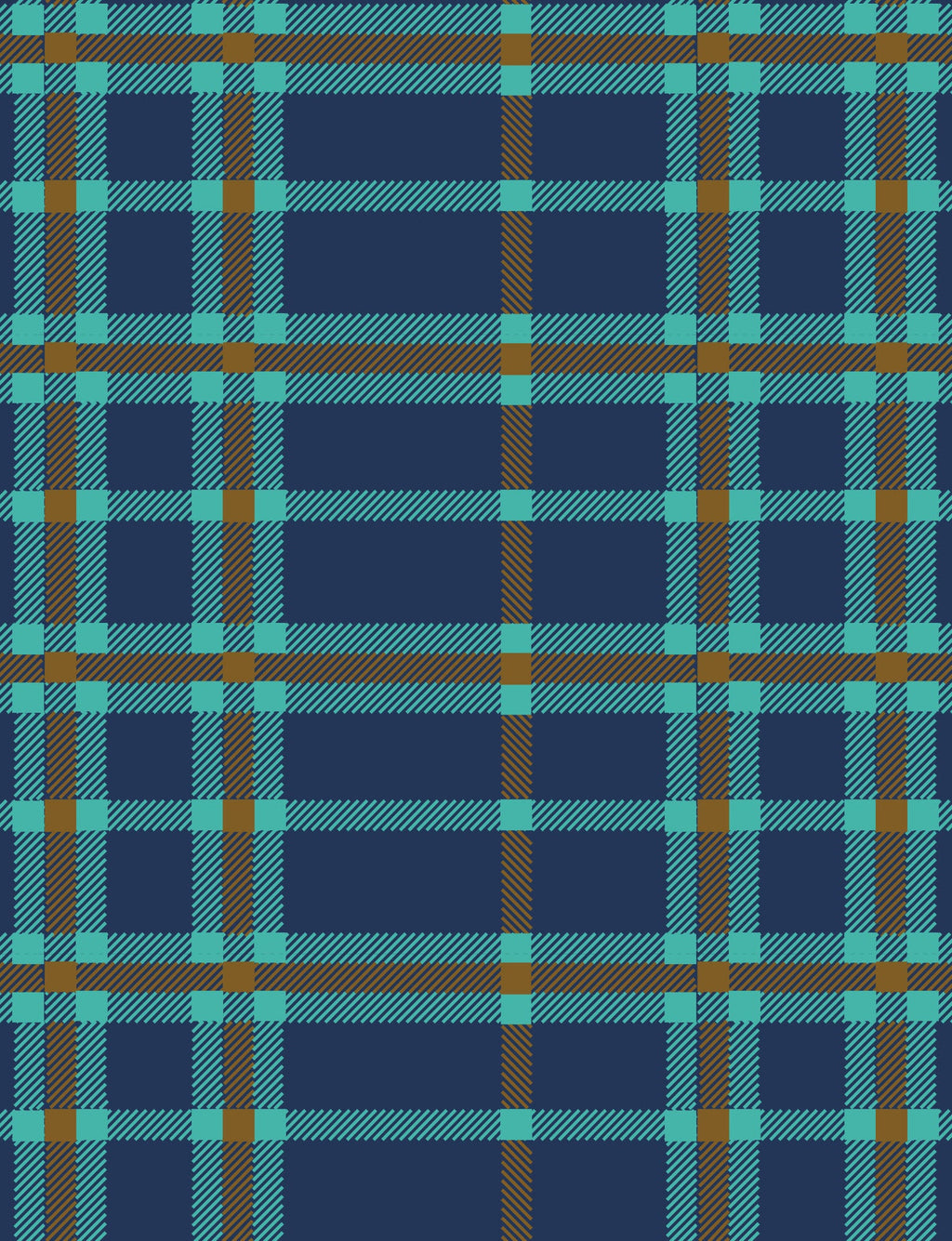 Cool Cotton Boxer Brief 8"::Estate Blue Garden Plaid