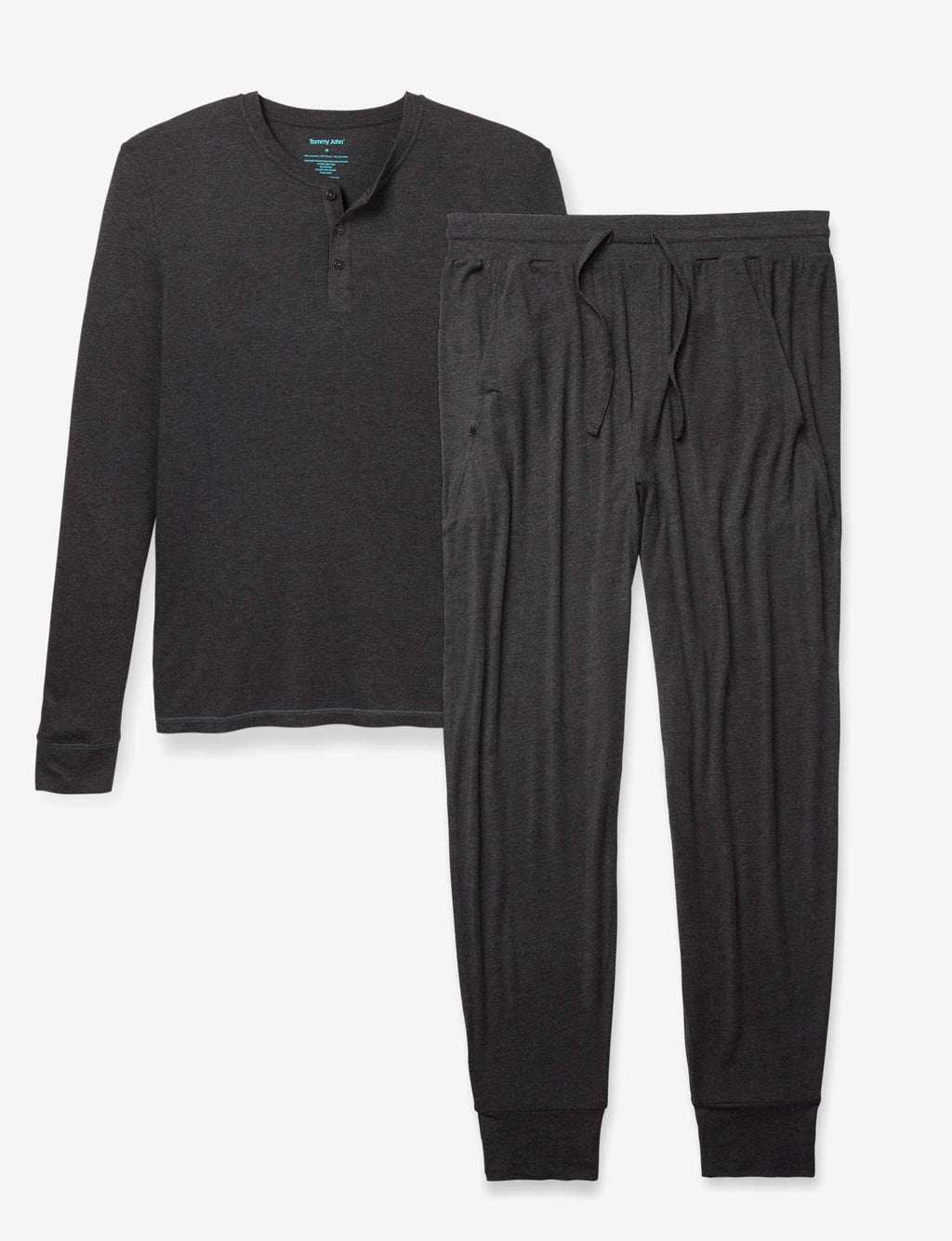 Lounge Henley & Jogger Set::Charcoal Heather