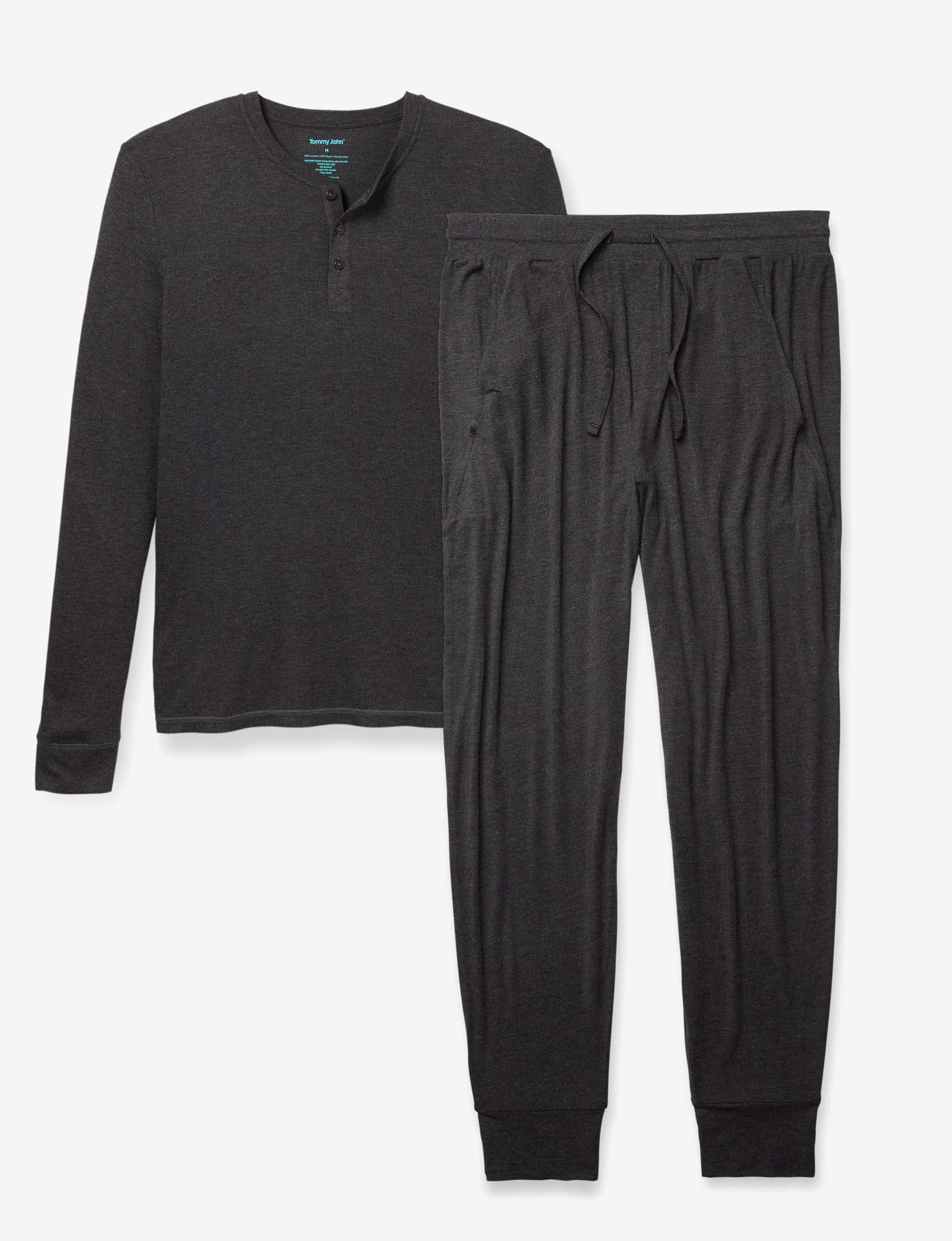 Lounge Henley & Jogger Set::Charcoal Heather