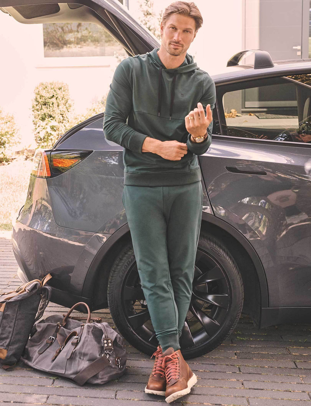Luxe French Terry Hoodie::Pine Grove