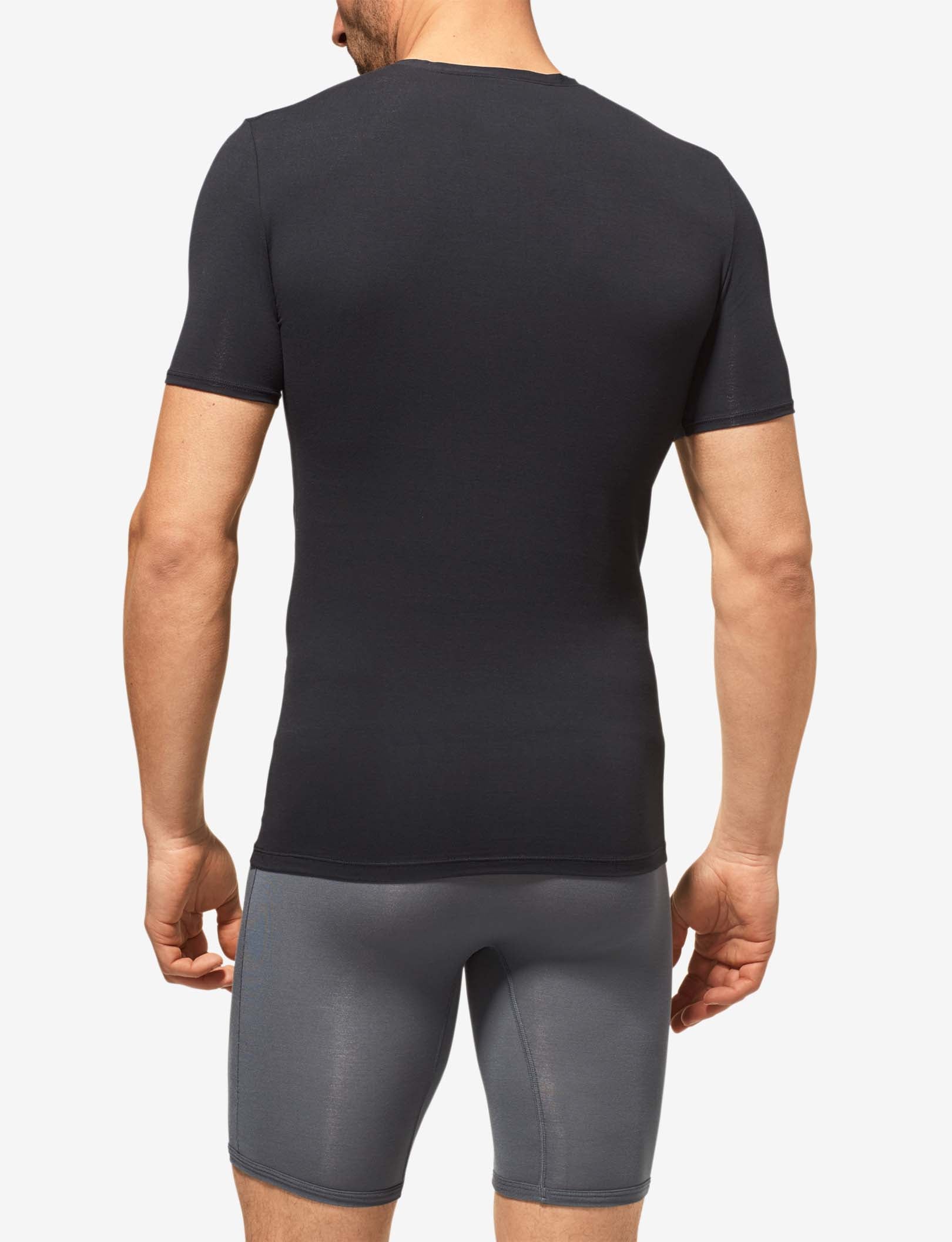 Second Skin Modern Fit Crew Neck Undershirt (3-Pack)::Black