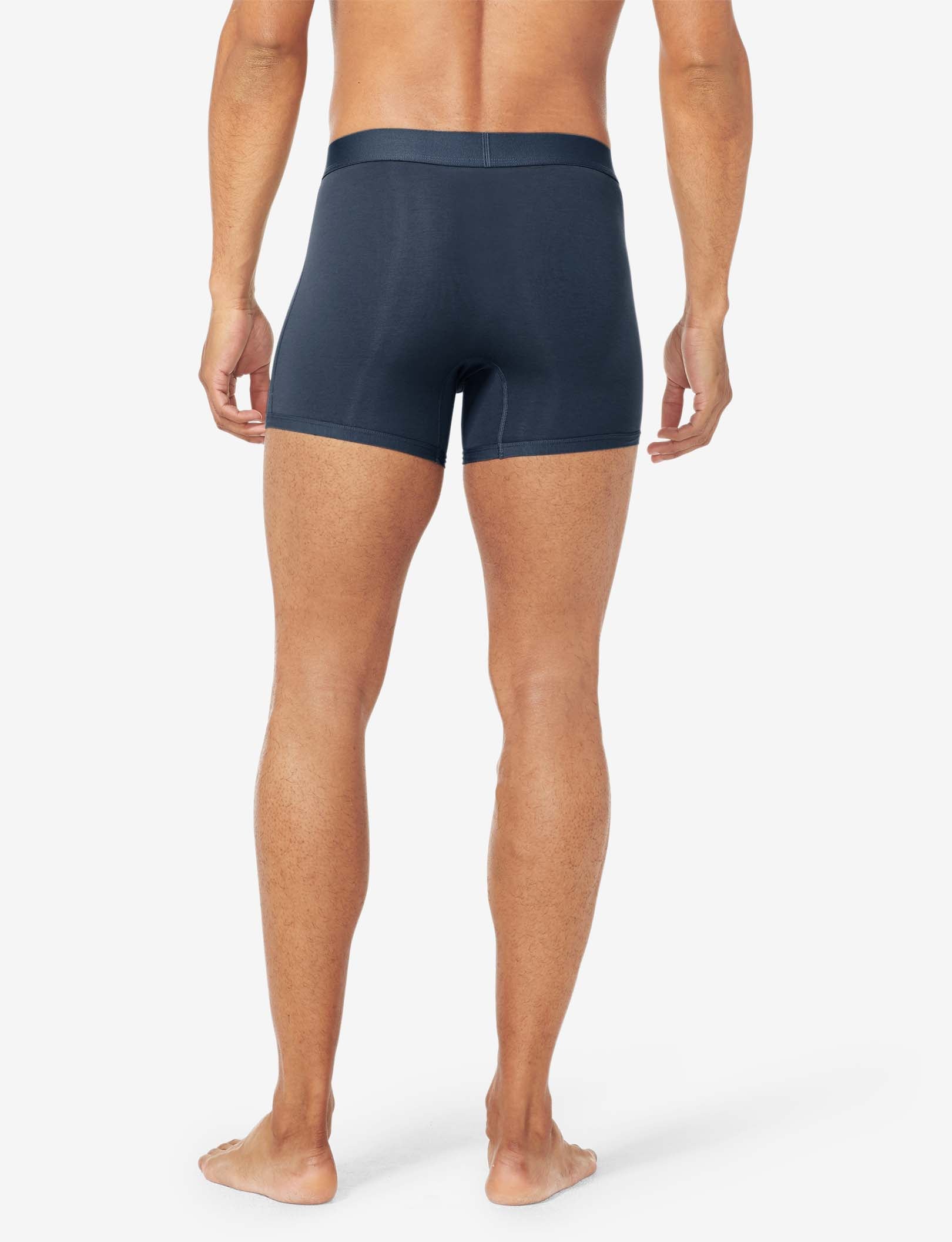 Cool Cotton Trunk 4" (6-Pack)::Dress Blues/Turbulence Grey/Black
