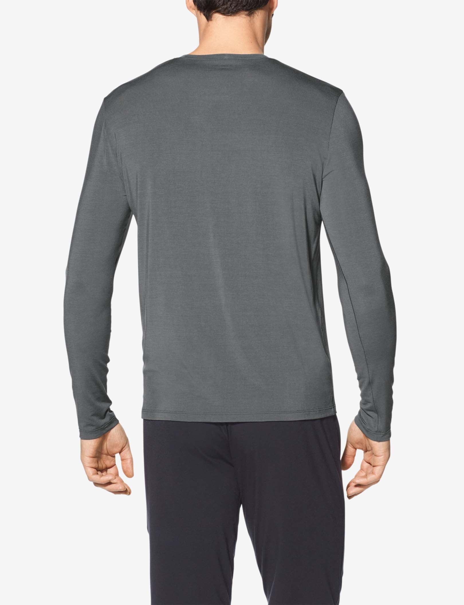 Second Skin Long Sleeve Sleep Top::Turbulence Grey