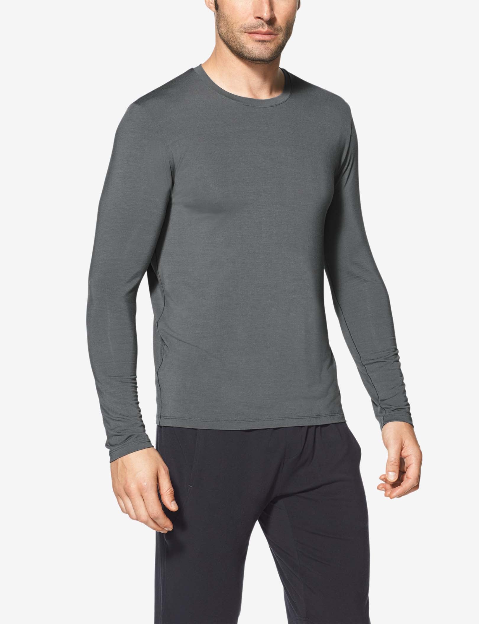 Second Skin Long Sleeve Sleep Top::Turbulence Grey