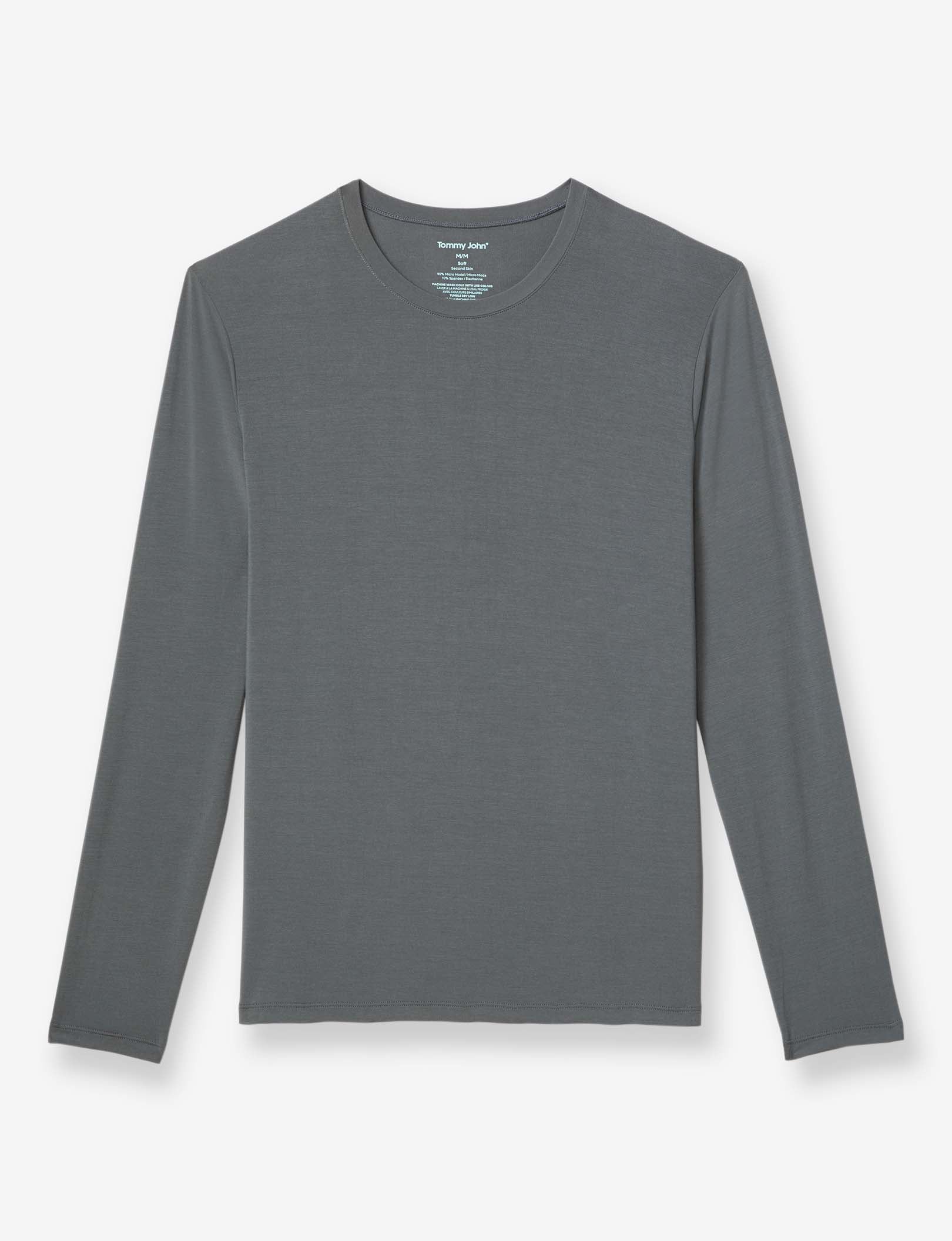 Second Skin Long Sleeve Sleep Top::Turbulence Grey