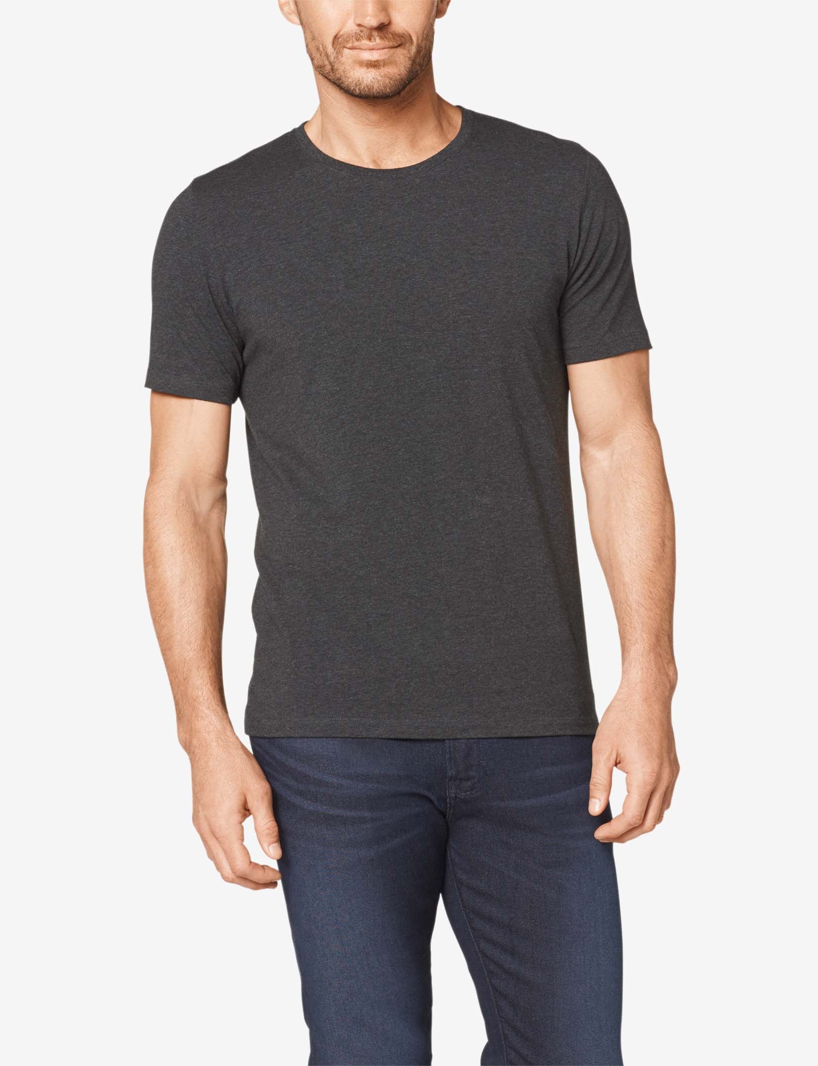 Second Skin Crew Neck Tee::CHARCOAL HEATHER
