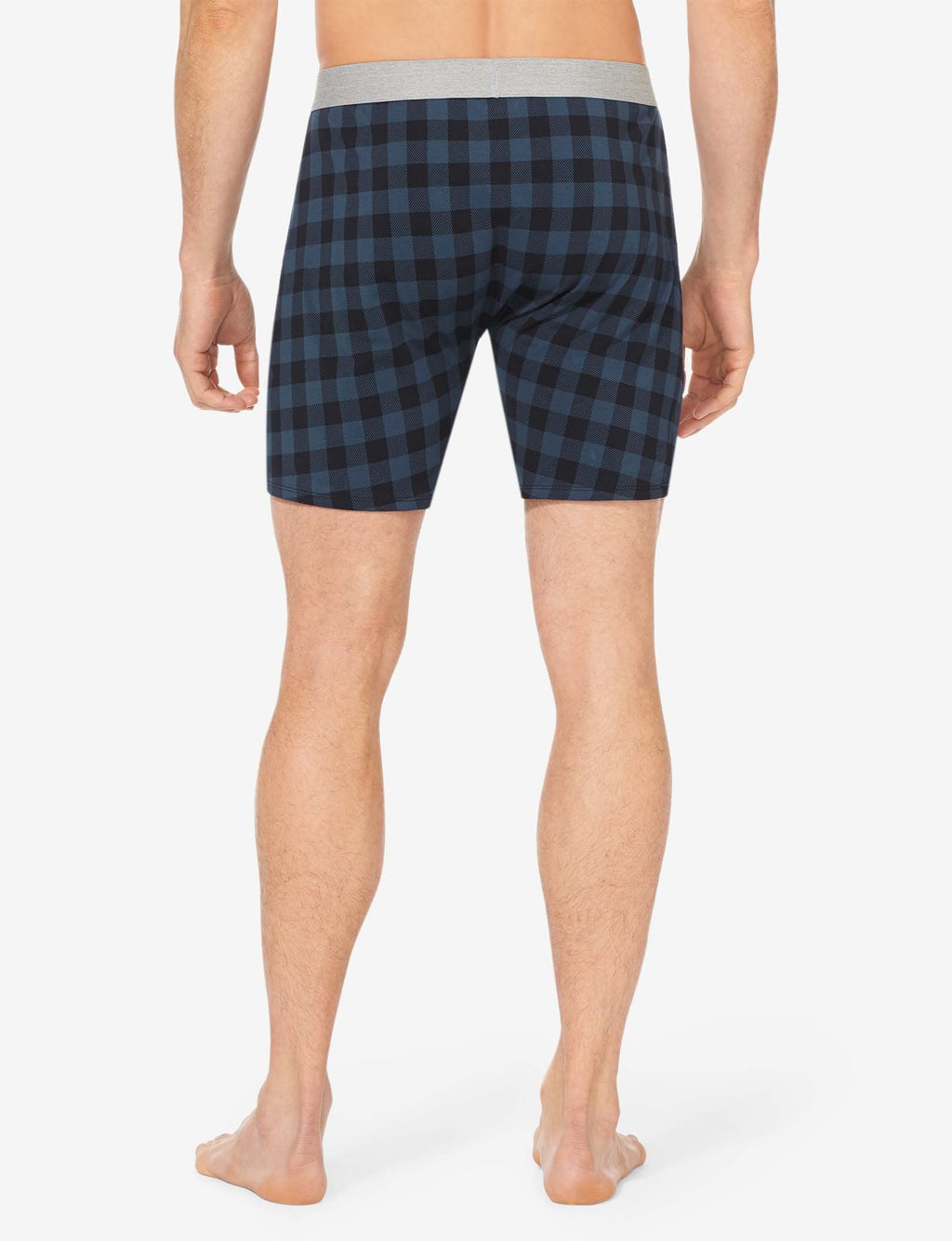 Cool Cotton Relaxed Fit Boxer 6"::Dress Blues Buffalo Plaid