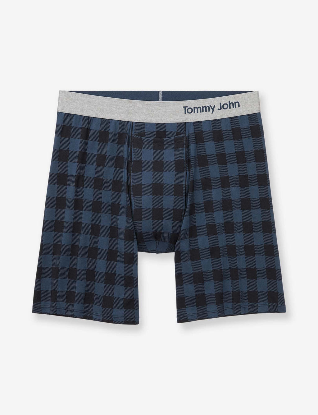 Cool Cotton Relaxed Fit Boxer 6"::Dress Blues Buffalo Plaid