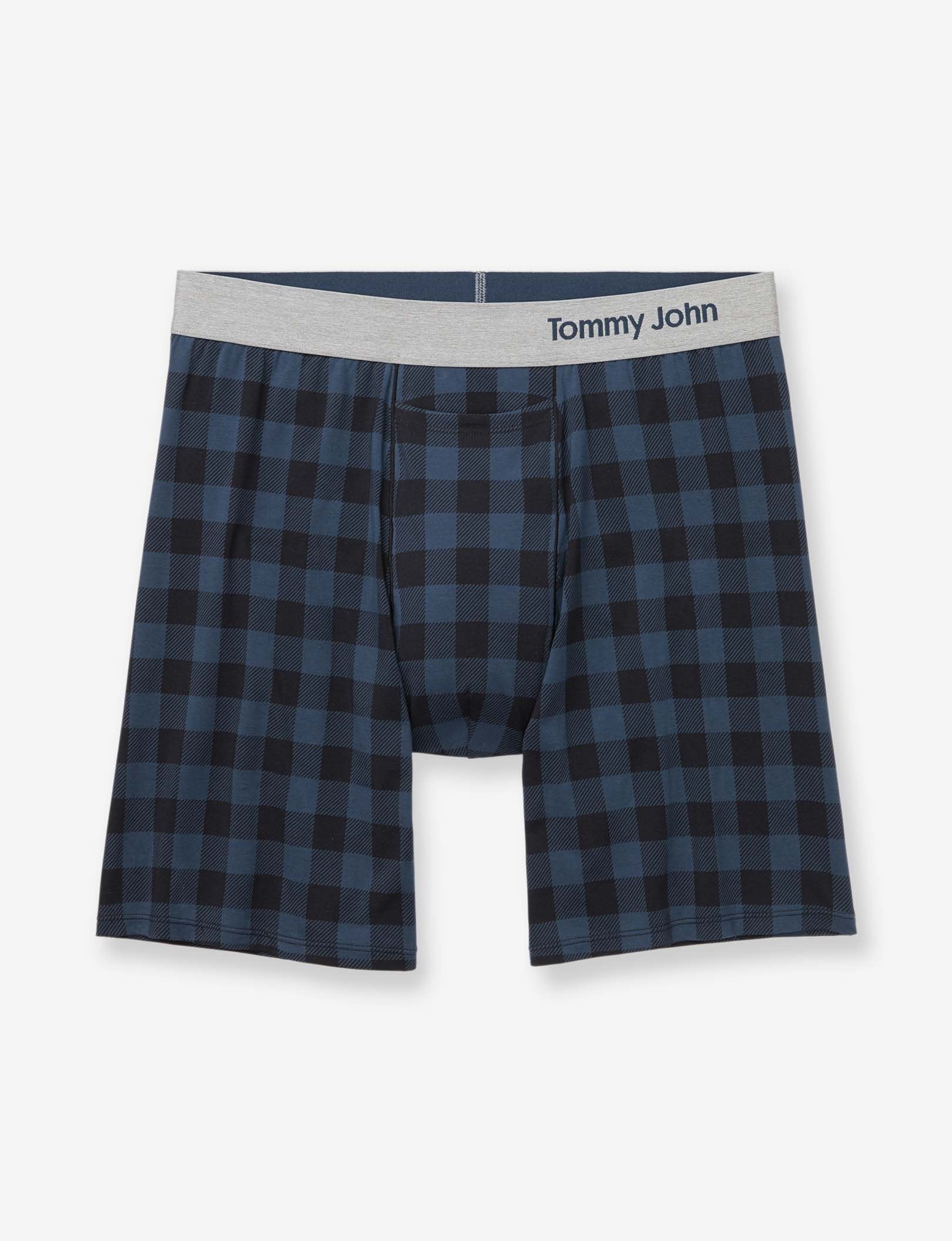 Cool Cotton Relaxed Fit Boxer 6"::Dress Blues Buffalo Plaid